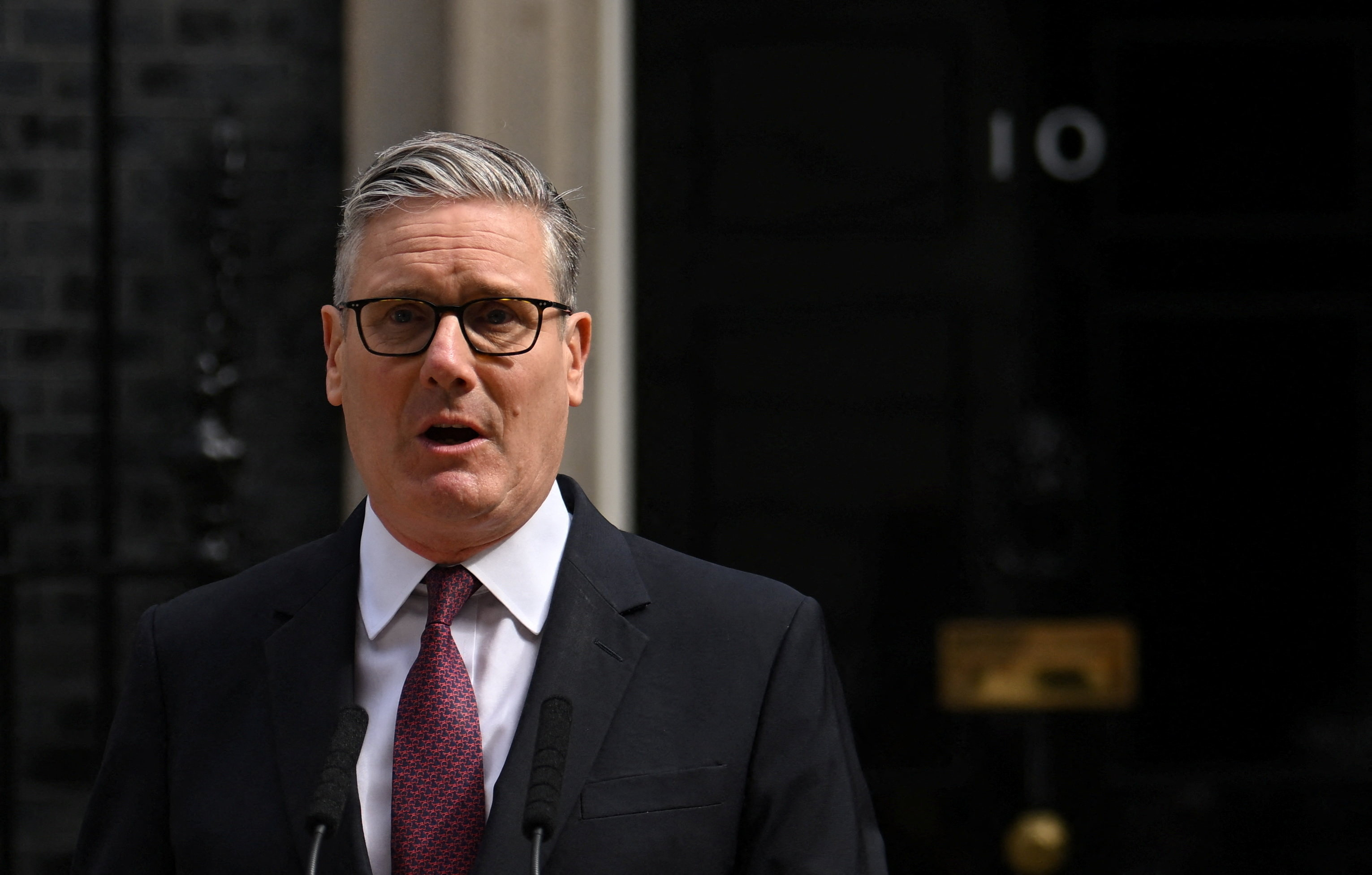 British Prime Minister Keir Starmer speaks outside 10 Downing Street, following Andy Burnham's decisive victory last week in the Makerfield by-election, in London, Britain, June 22, 2026. REUTERS/Jaimi Joy