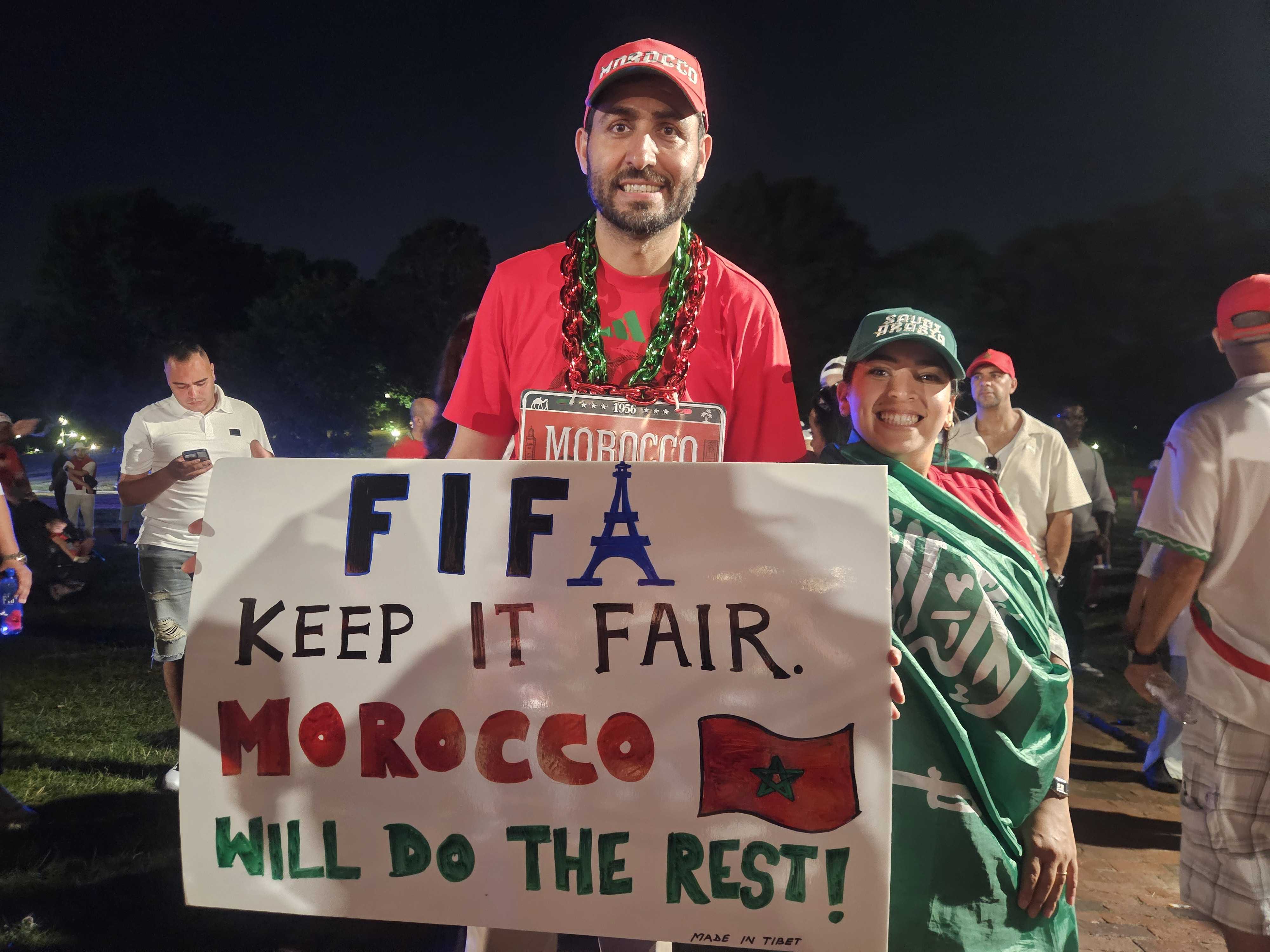 Morocco fans gather in Boston before their team's FIFA World Cup quarterfinal against France [Hafsa Adil/Al Jazeera]