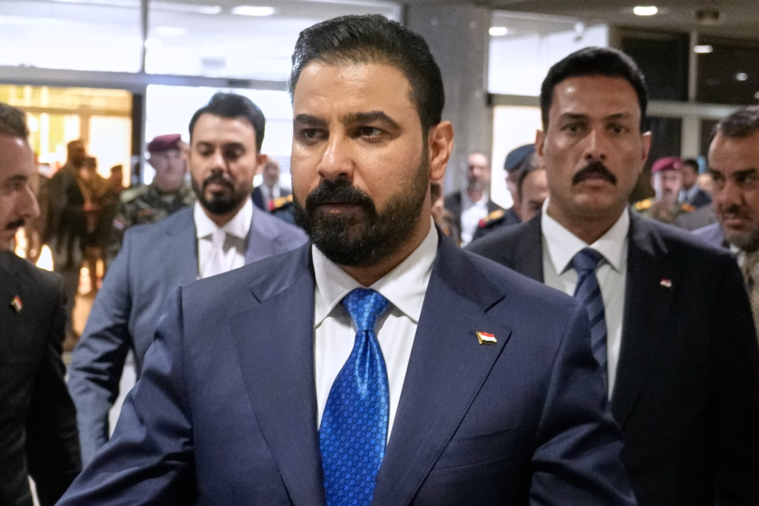 Ali al-Zaidi arrives at the Iraqi parliament to attend the voting of his government in Baghdad, Iraq