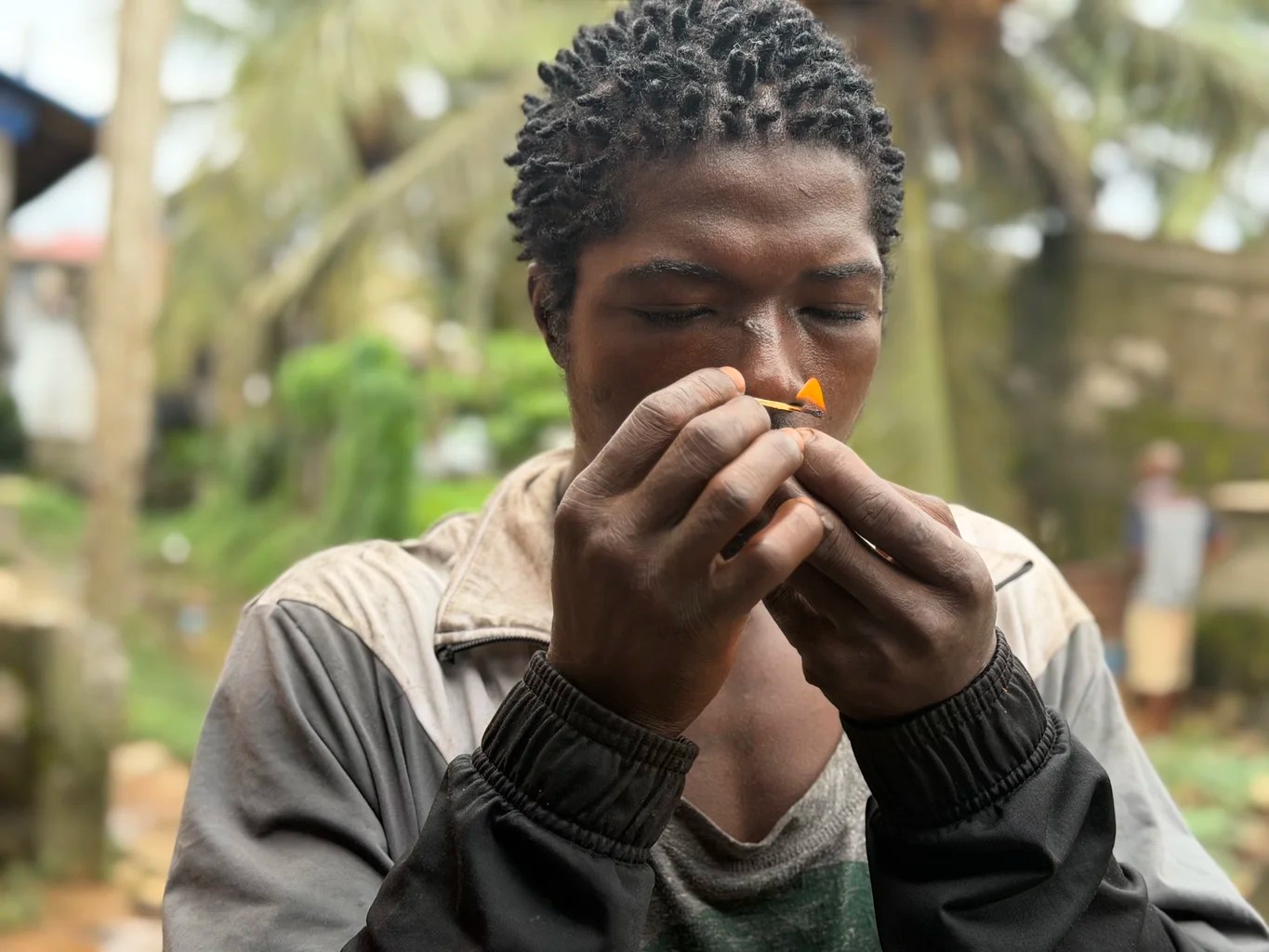 Abraham Jackson, 26, has used kush since he was 16. He says his father abandoned him once he became addicted. [Lennart Dodoo/Al Jazeera]
