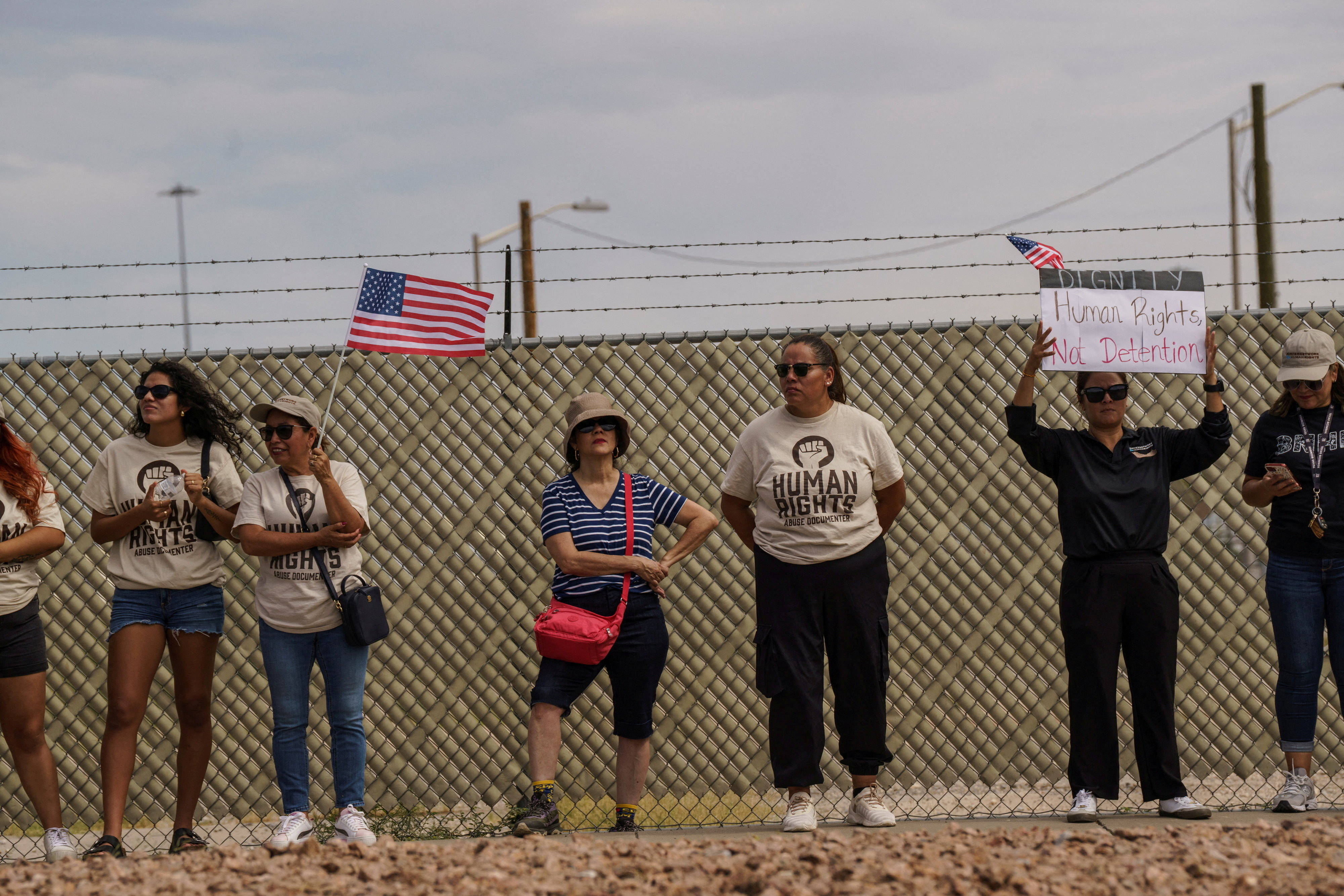 Camp East Montana's usage as a hub of migrant detention has long faced local and political opposition. [REUTERS/Paul Ratje/File Photo]