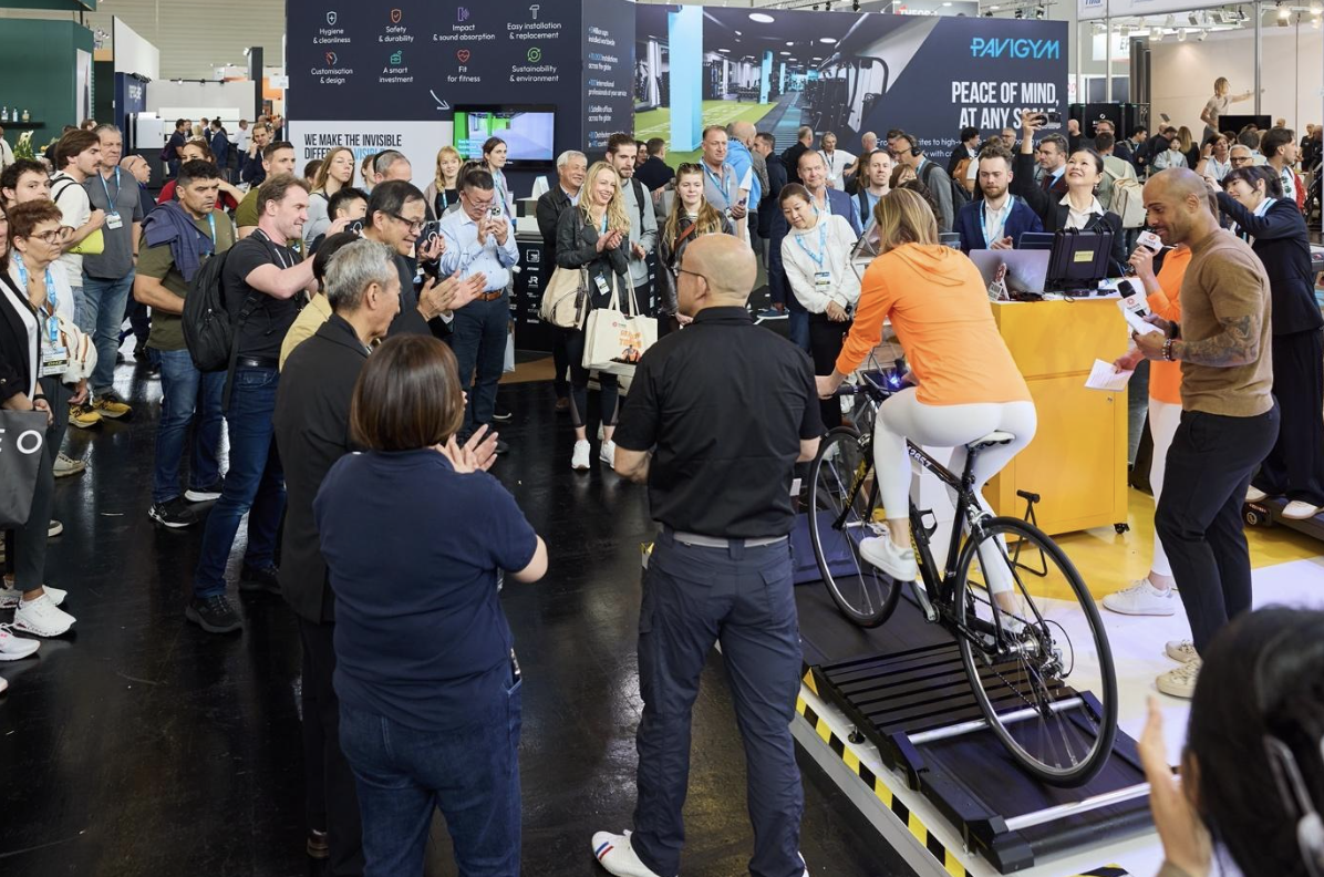 A demonstration of the EBR cycling platform at FIBO, one of the world's largest fitness and wellness exhibitions