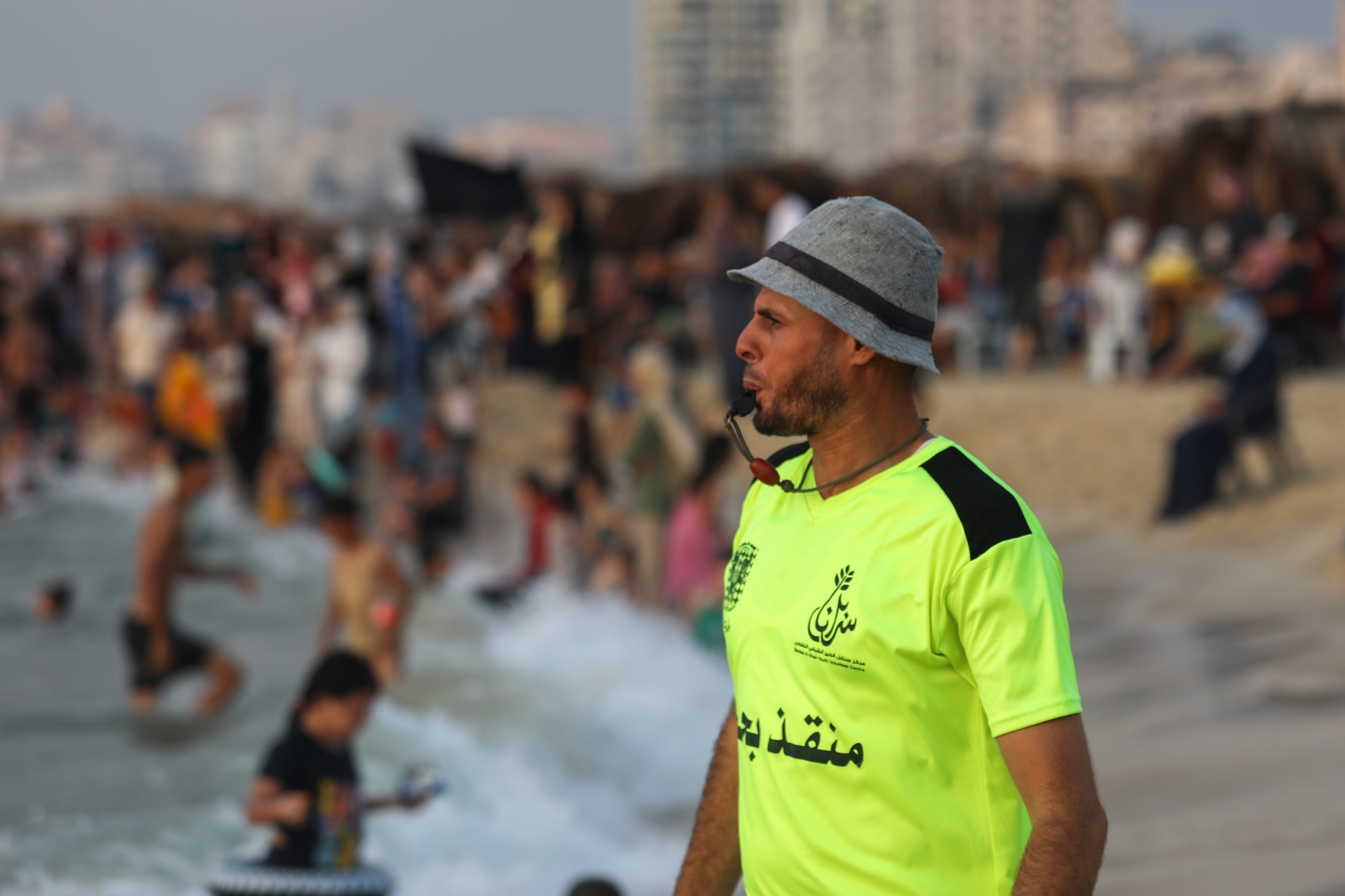 Gaza’s lifeguards help prevent drownings by closely monitoring swimmers along the crowded coast during the summer