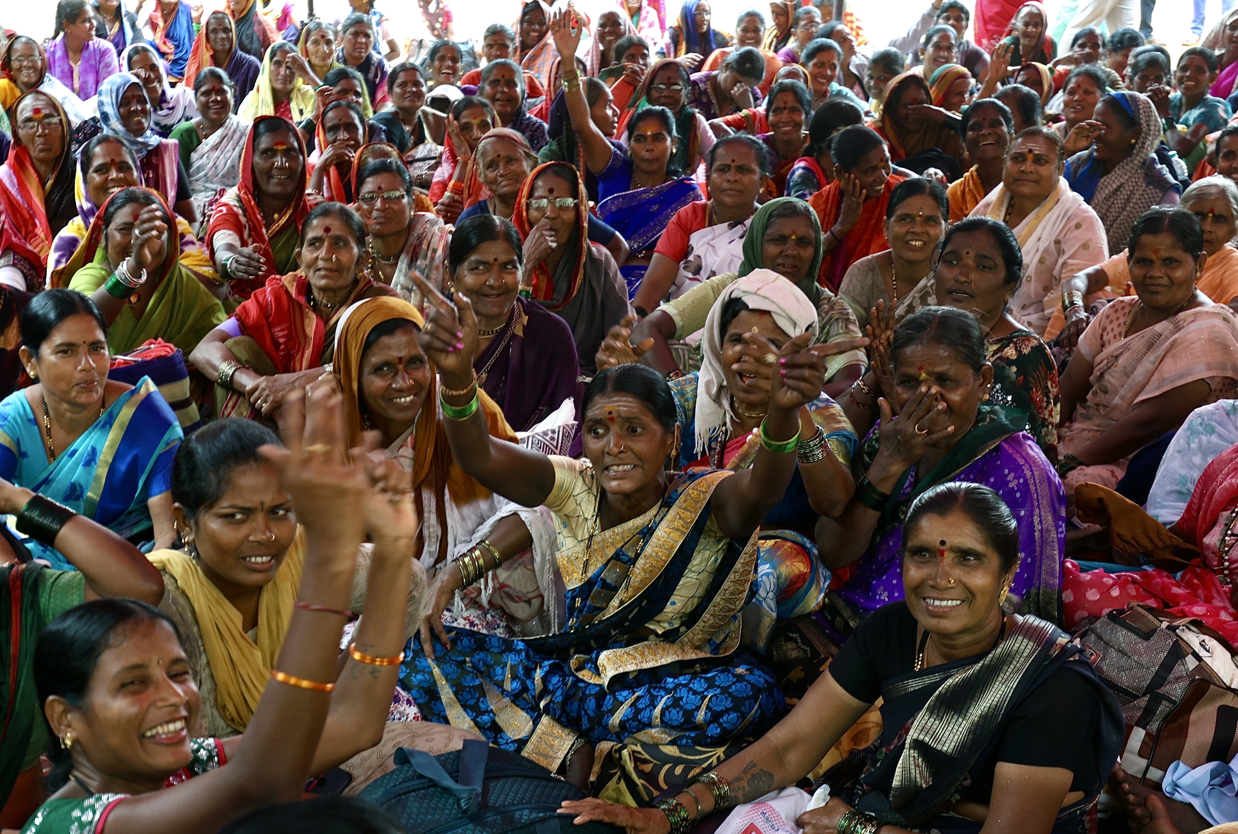 Indian Devadasi women take part in a protest against social stigma, economic hardship and lack of access to education for Devadasi Dalit women and their children, in Bangalore, India, on August 20, 2026. [Jagadeesh Nv/EPA]
