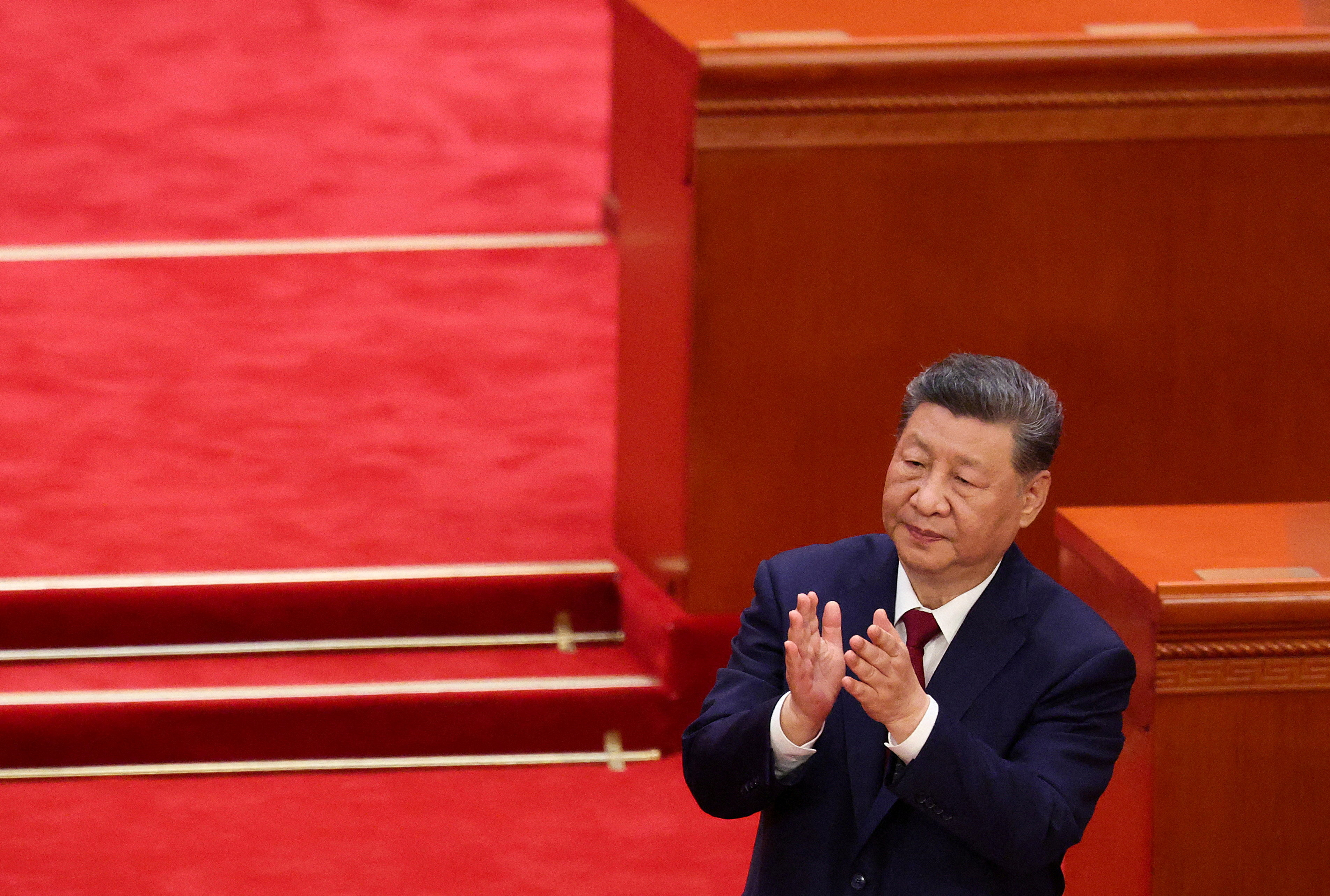 Chinese President Xi Jinping applauds during a ceremony marking the 105th anniversary of the founding of the Communist Party of China at the Great Hall of the People in Beijing, China, on July 1, 2026. [File: Maxim Shemetov/Reuters]