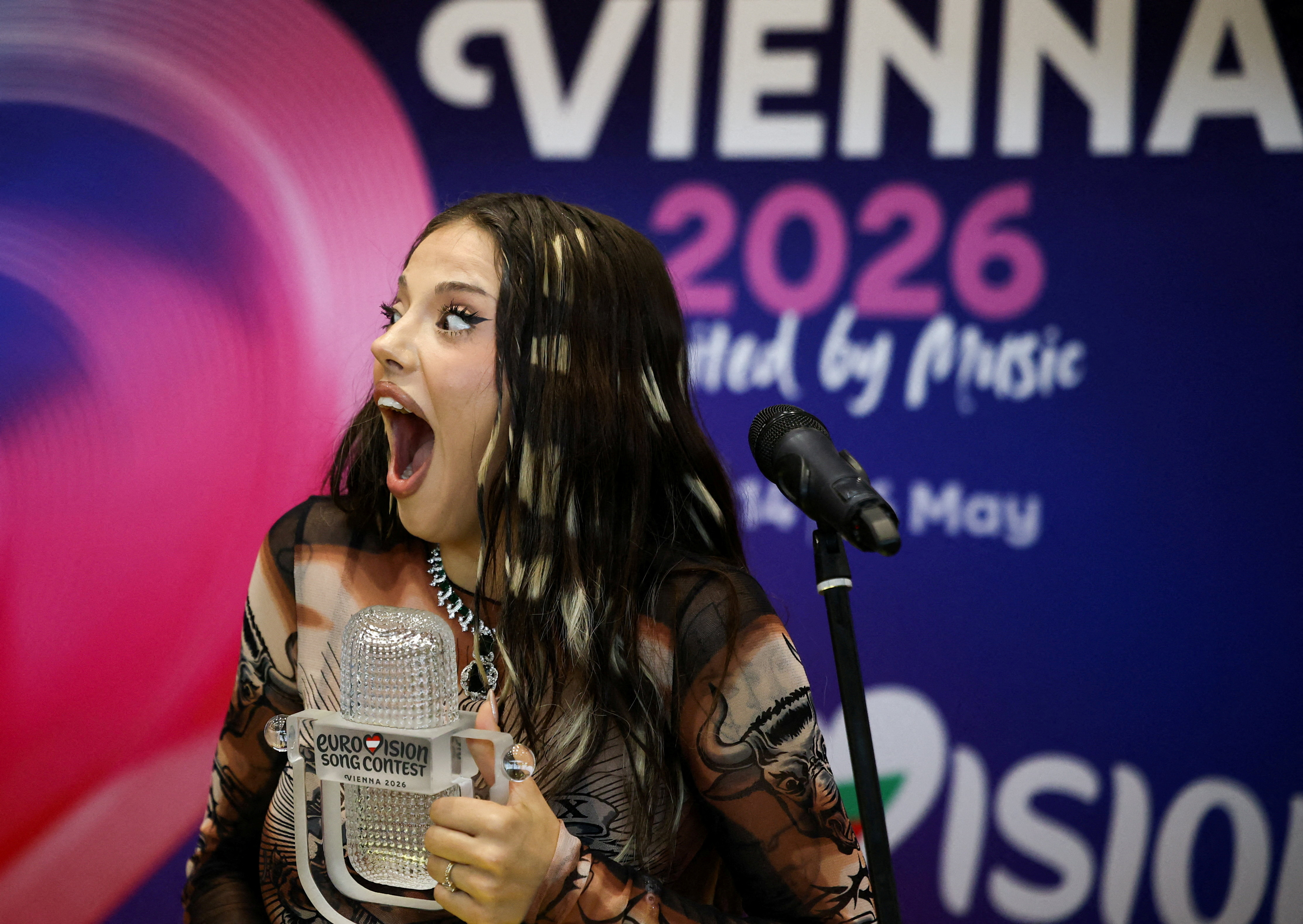 DARA, the winner of the 2026 Eurovision Song Contest, reacts.