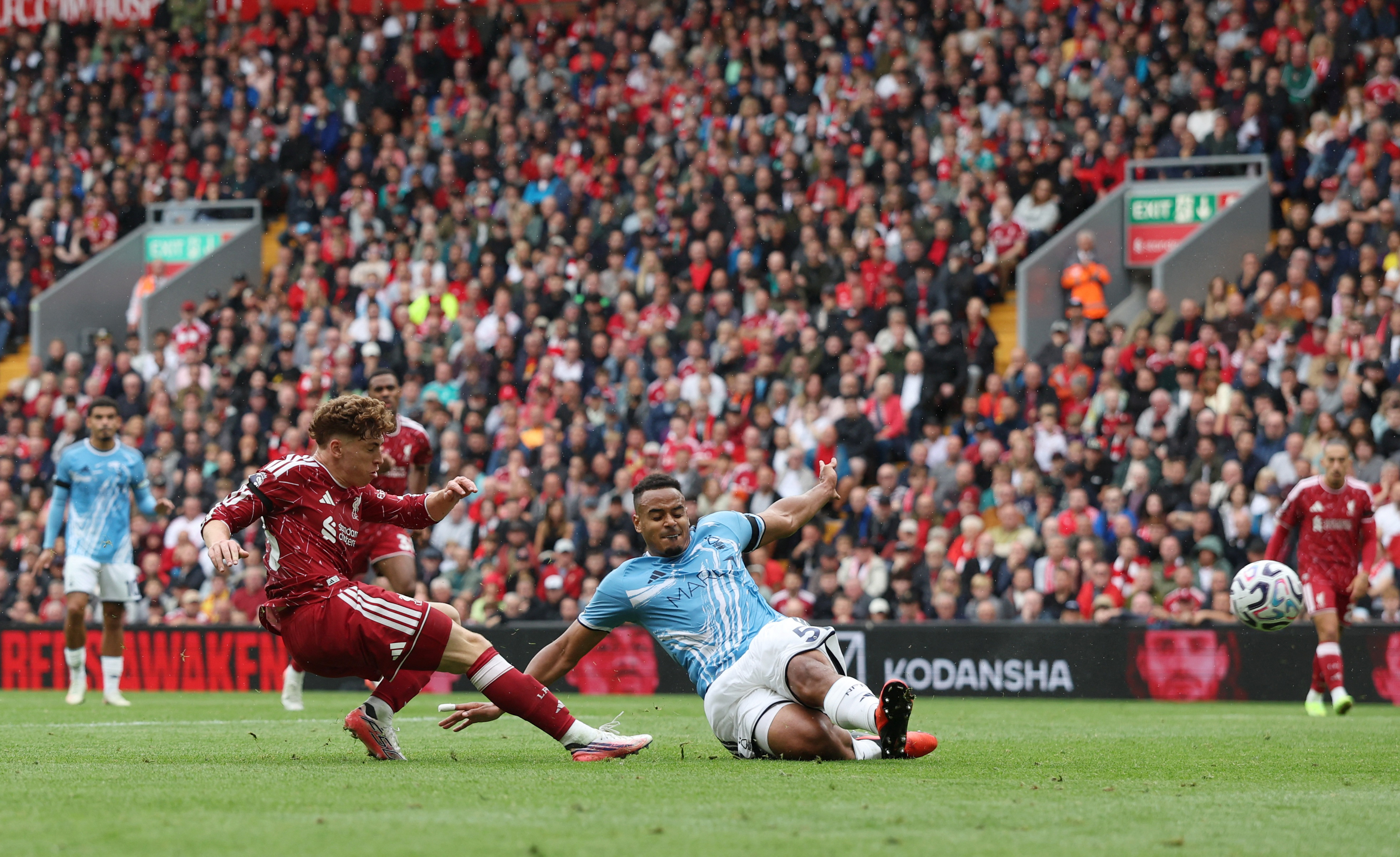 Liverpool's Victor Munoz scores their second goal