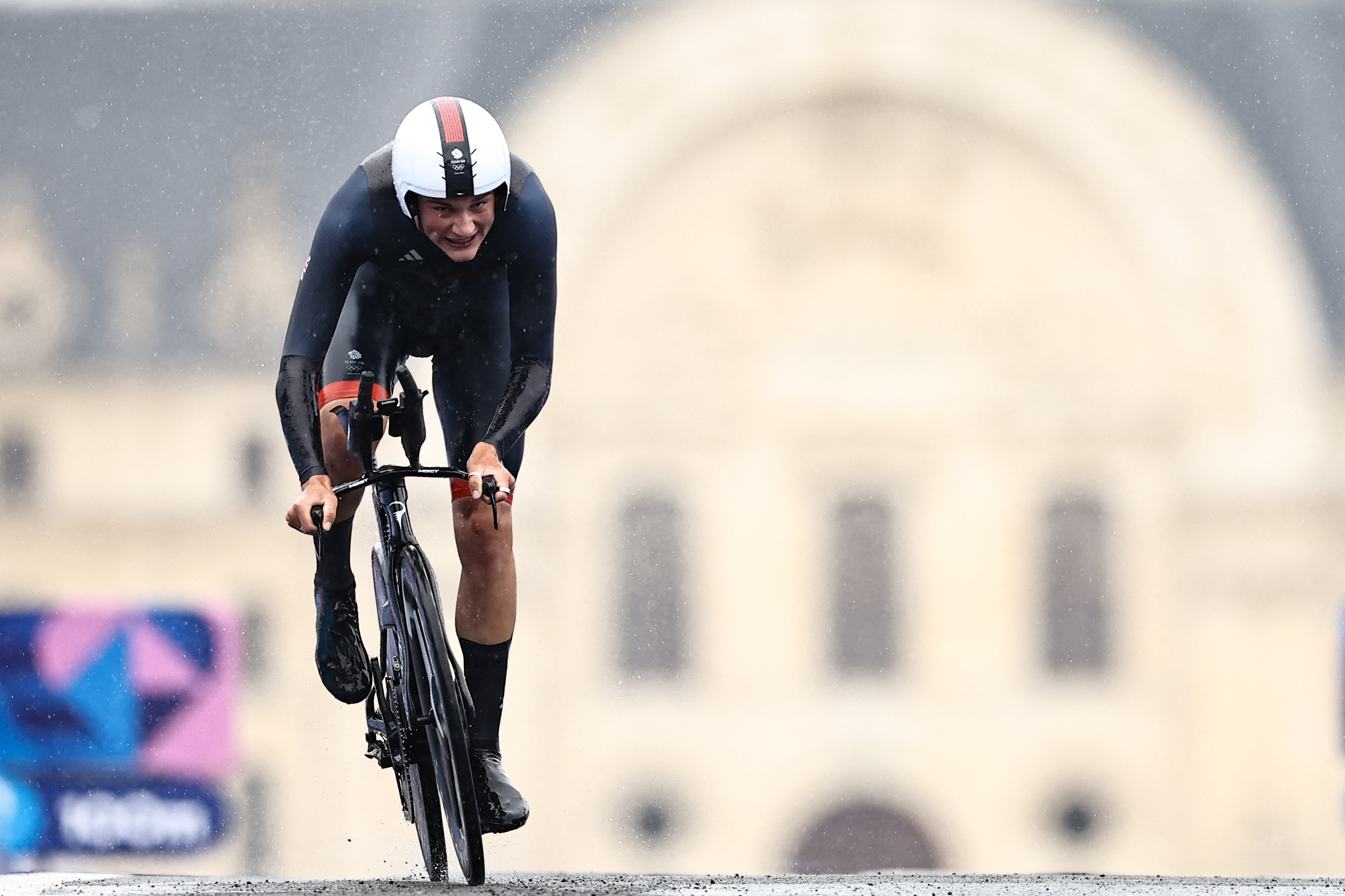 Britain's Josh Tarling cycles.