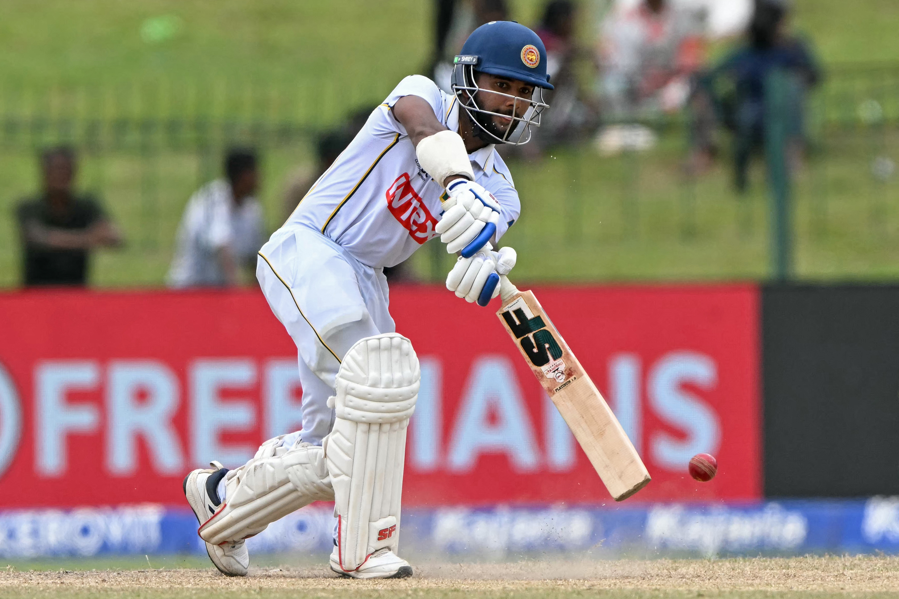 Sri Lanka's Sonal Dinusha plays a shot.