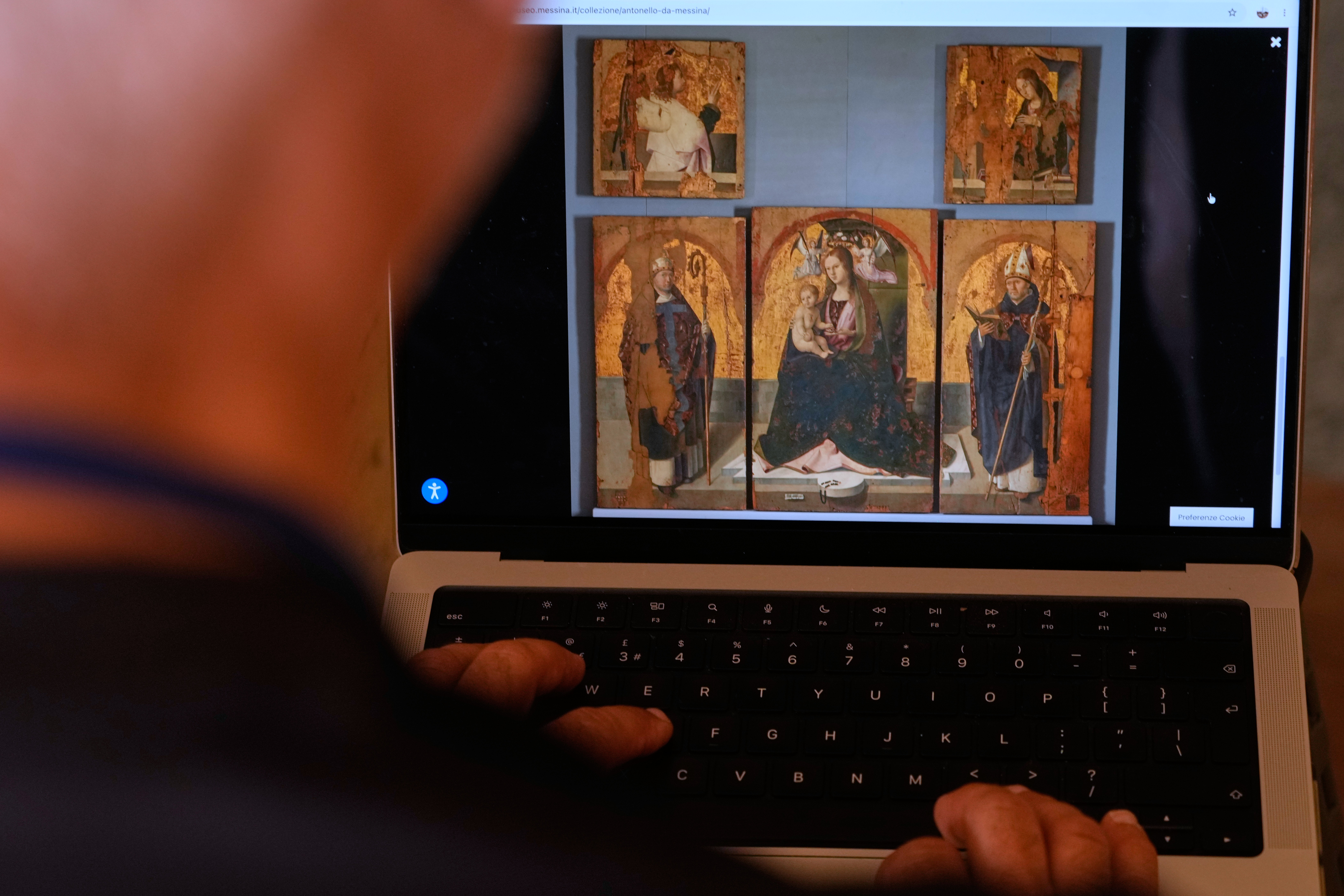 Paintings on a screen