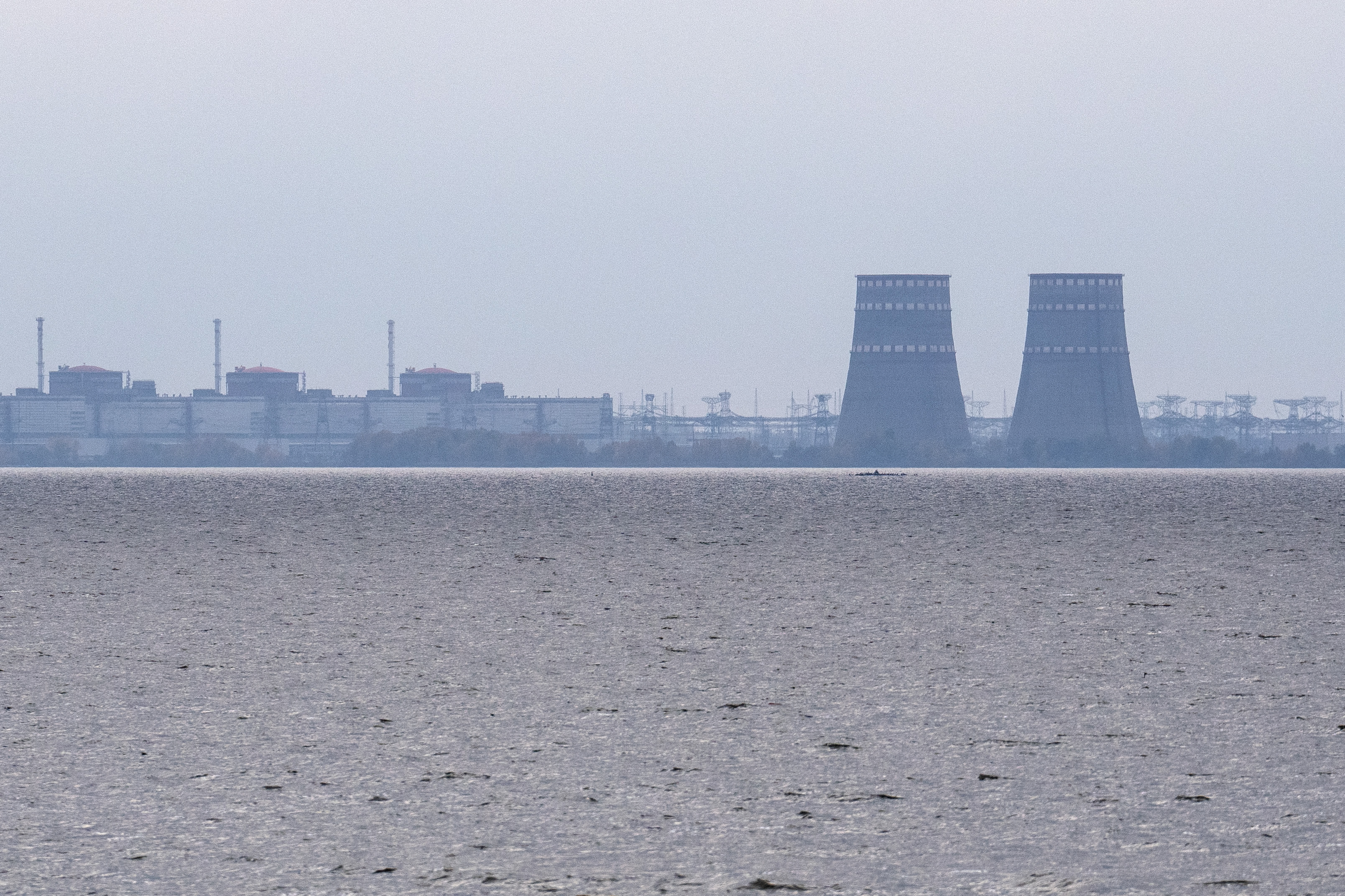 Zaporizhzhia Nuclear Power Plant, Europe's largest nuclear power station and currently held by Russian occupying forces, is pictured on October 29, 2022. [File: Carl Court/Getty Images]