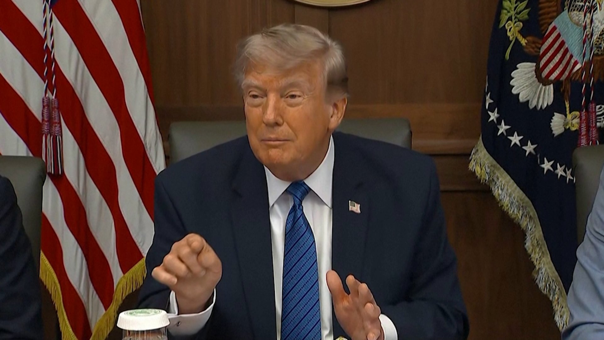 US President Donald Trump speaks during a Cabinet meeting at Camp David in Maryland, on July 31, 2026. [Screenshot]