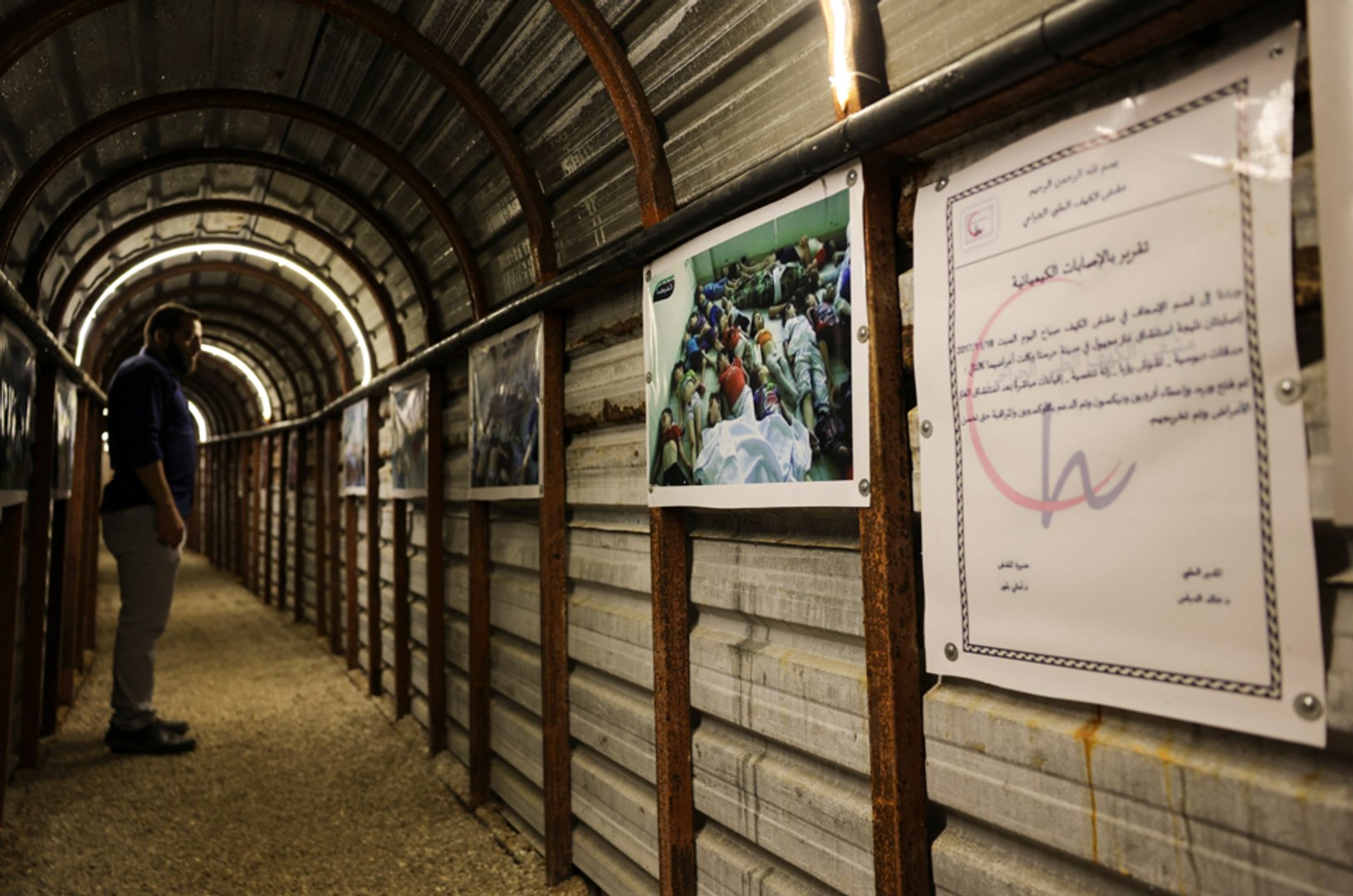A tunnel built beneath Kafr Batna Hospital, which was used as a passageway and shelter for nearby families during the siege of the area by forces loyal to former Syrian President Bashar al-Assad, in Eastern Ghouta, Syria, August 18, 2026. The tunnel has now been turned into a museum documenting the reality experienced by residents and medical workers during the civil war. REUTERS/Khalil Ashawi