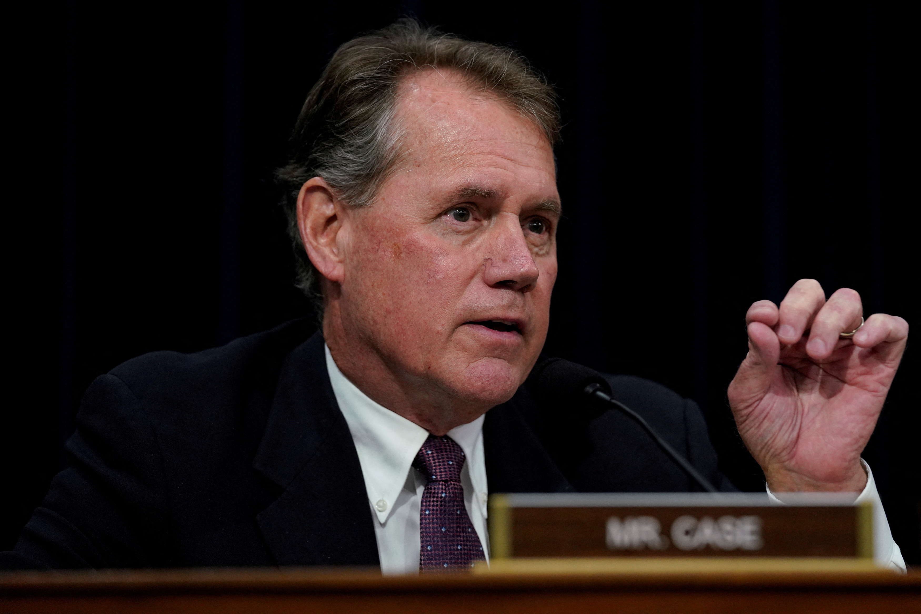 FILE PHOTO: Rep. Ed Case (D-HI) asks a question as U.S. Attorney General William Barr testifies on the Justice Department's budget proposal before a House Appropriations Subcommittee hearing on Capitol Hill in Washington, U.S., April 9, 2019. REUTERS/Aaron P. Bernstein/File Photo