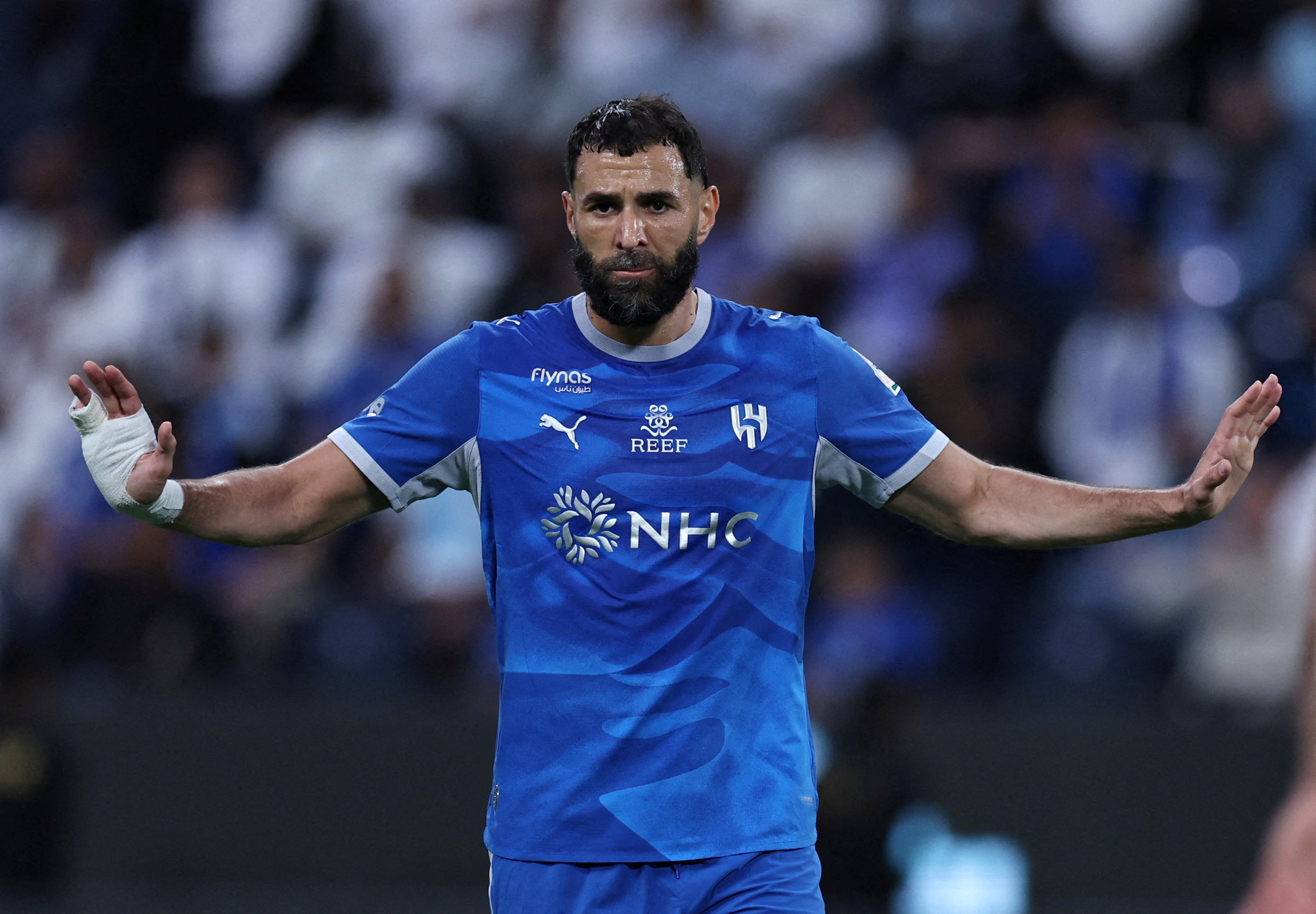Karim Benzema playing for Al Hilal in the Saudi Pro League