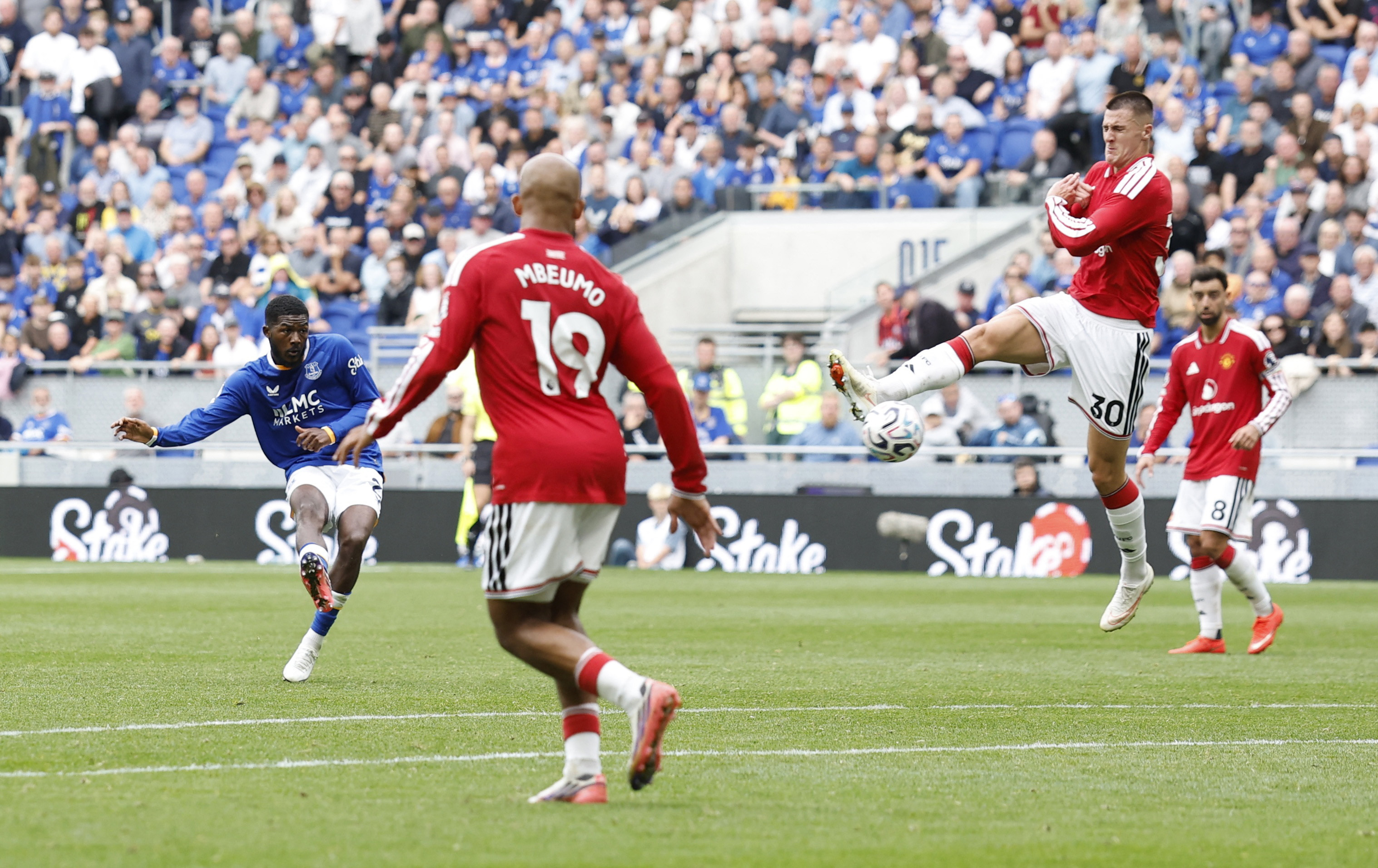 Everton's Ainsley Maitland-Niles scores their second goal
