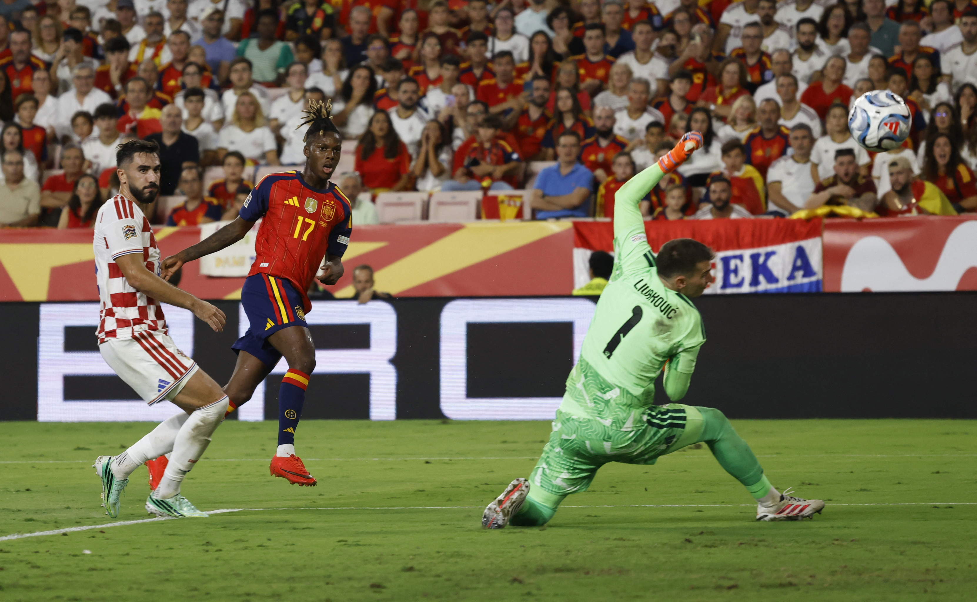 Spain's Nico Williams scores their fourth goal REUTERS/Marcelo Del Pozo