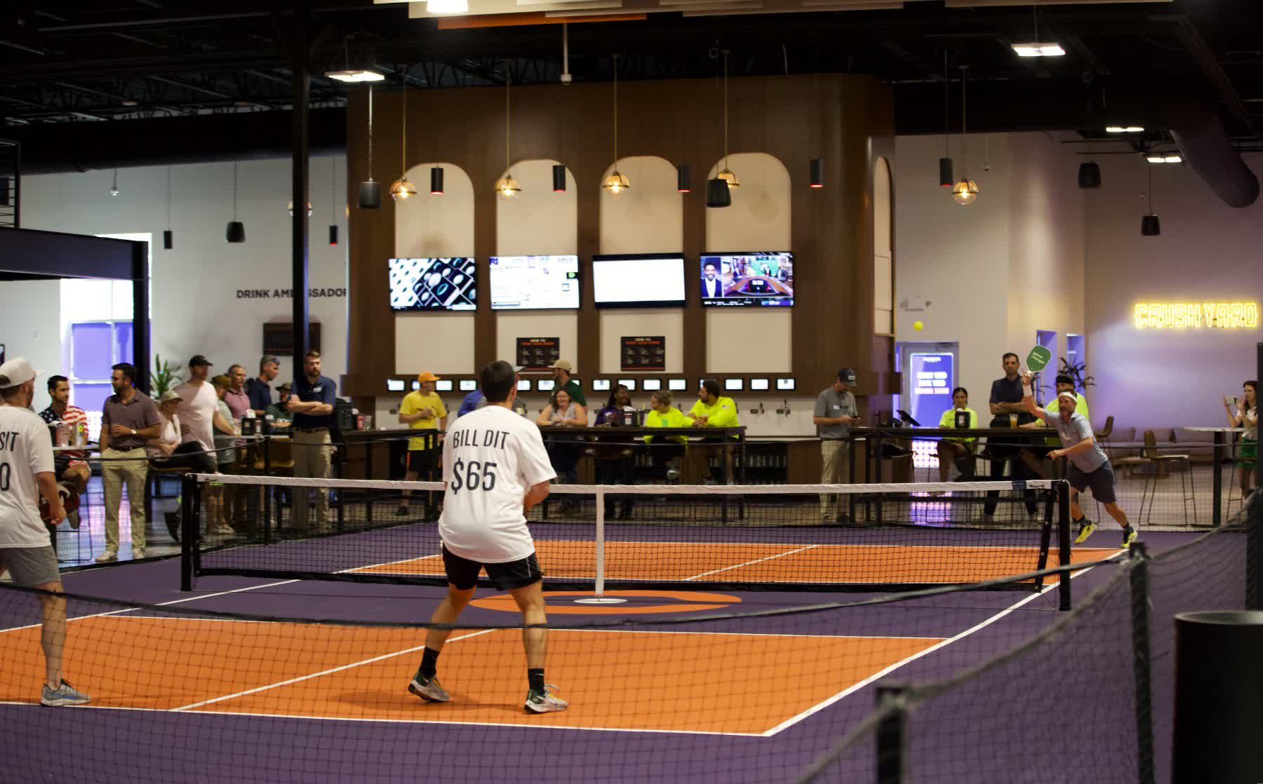 Dine-in pickleball chain Crush Yard opened its first location in Mt. Pleasant, South Carolina, in 2023 [Courtesy of Crush Yard]