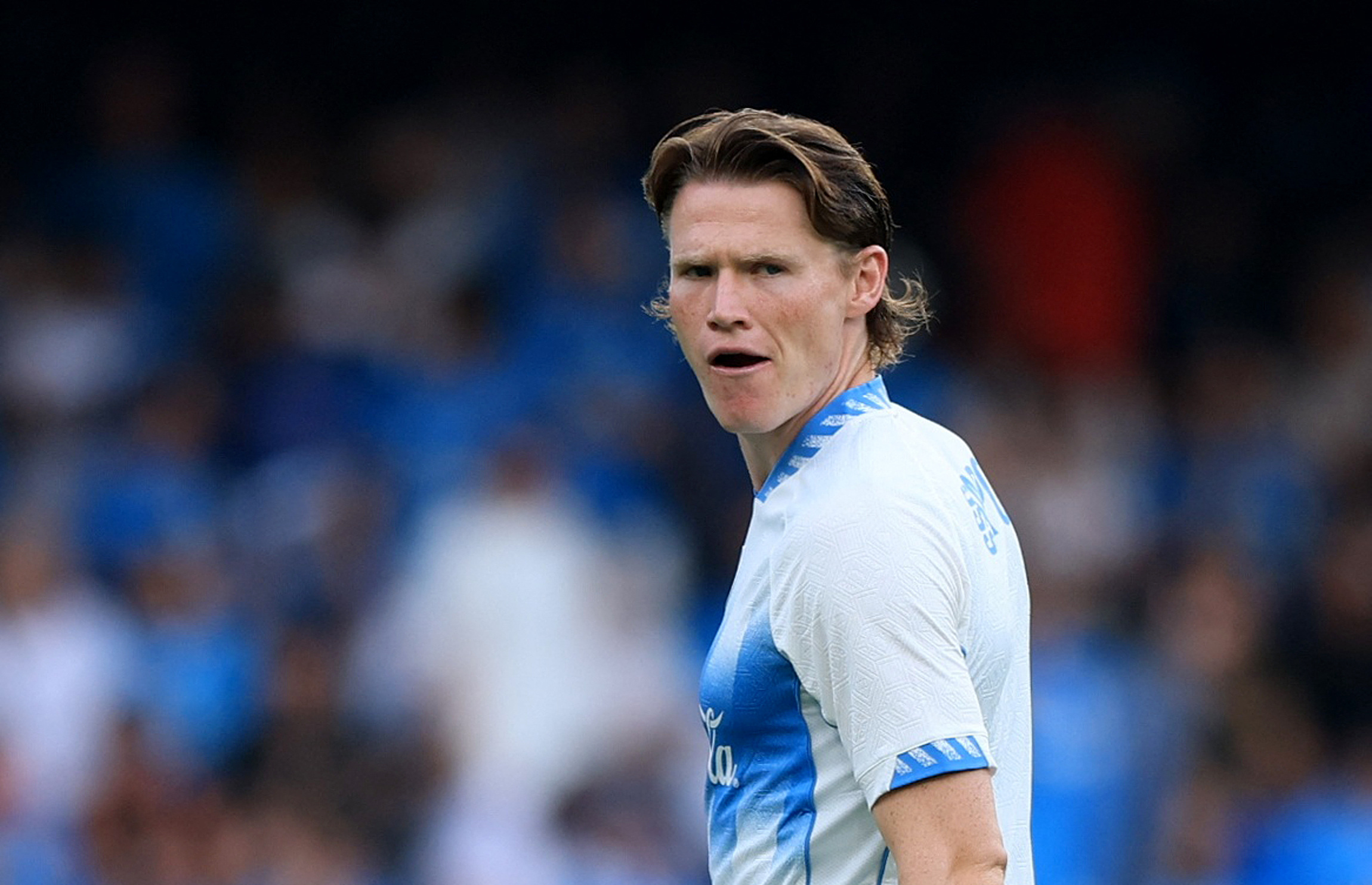 Soccer Football - Serie A - Napoli v Como - Stadio Diego Armando Maradona, Naples, Italy - August 30, 2026 Napoli's Scott McTominay during the warm up before the match REUTERS/Guglielmo Mangiapane