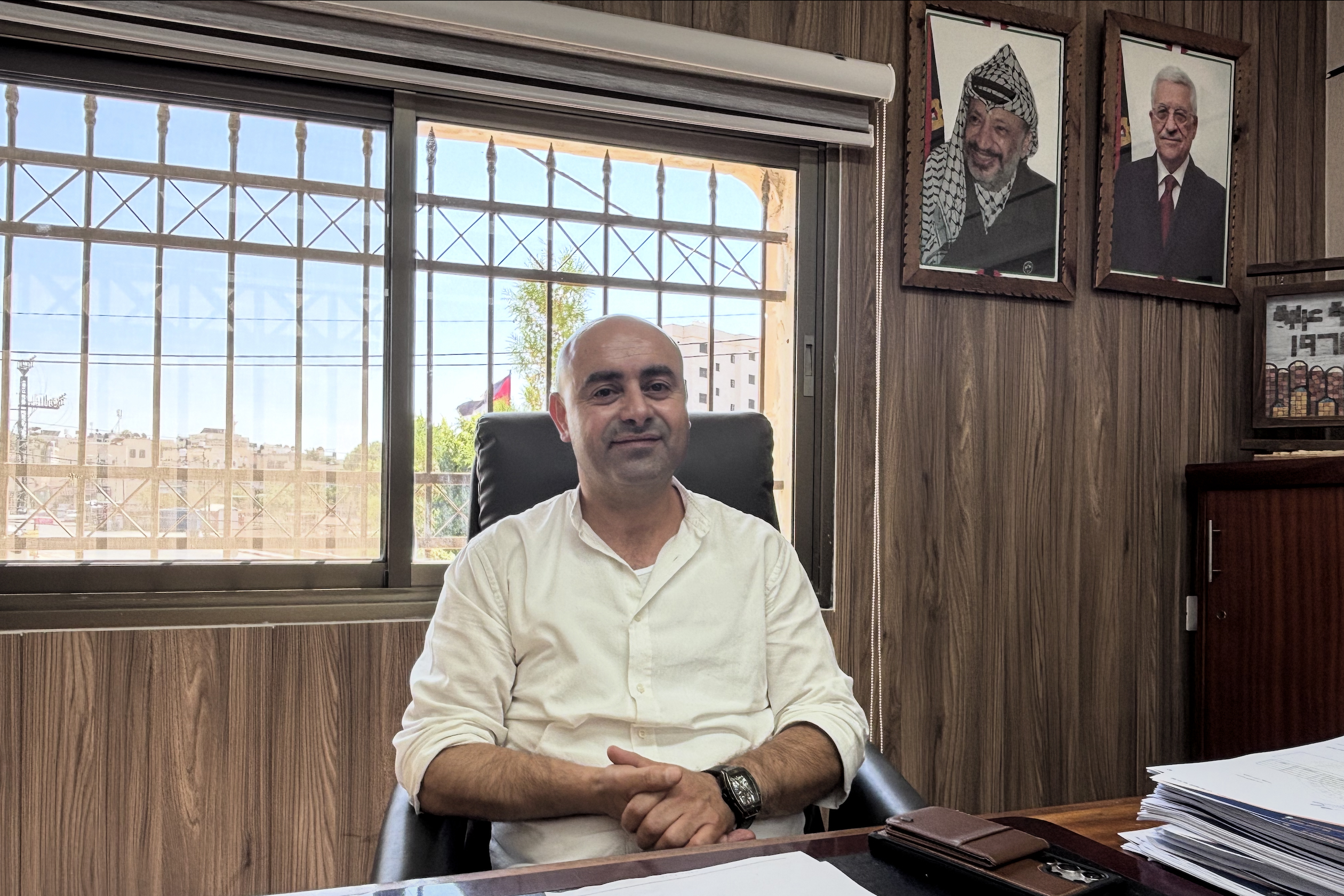 Ahmed Arda, the mayor of Arraba, in his office [Al Jazeera]