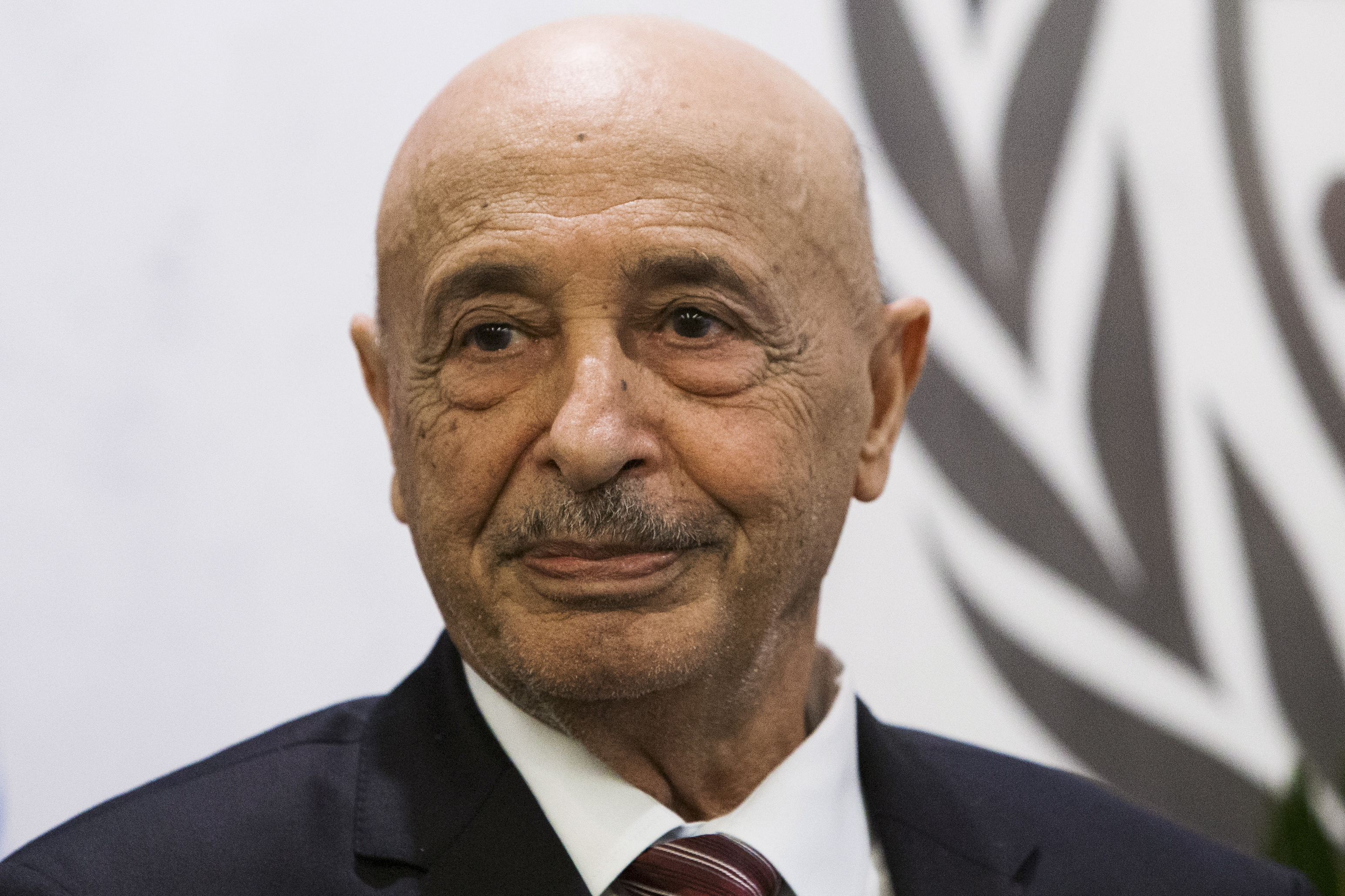 Former Libyan parliament speaker, Agila Saleh Essa Gwaider attends a UN meeting in New York September 29, 2015 [Andrew Kelly/Reuters]