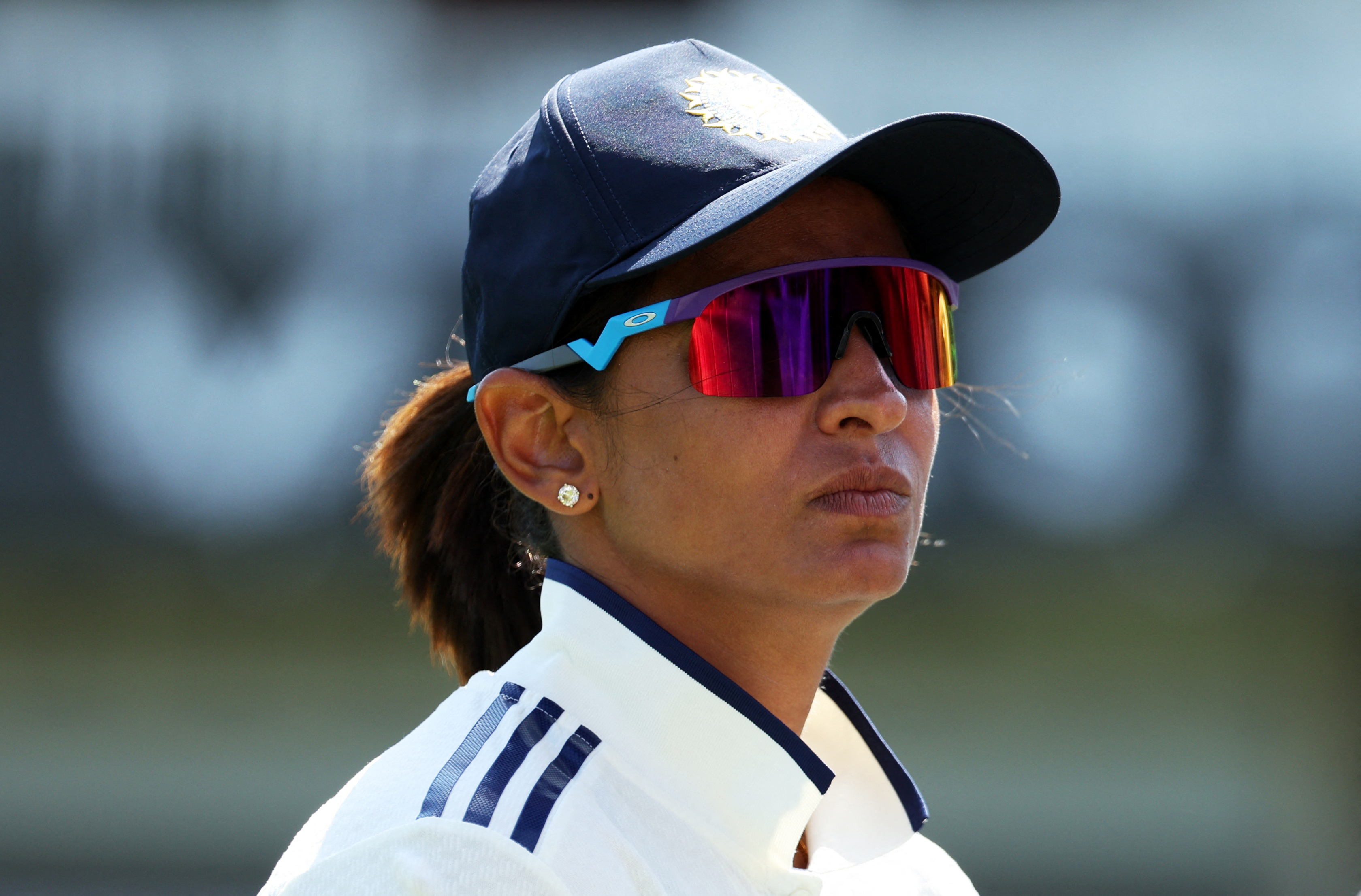 India's Harmanpreet Kaur looks on.