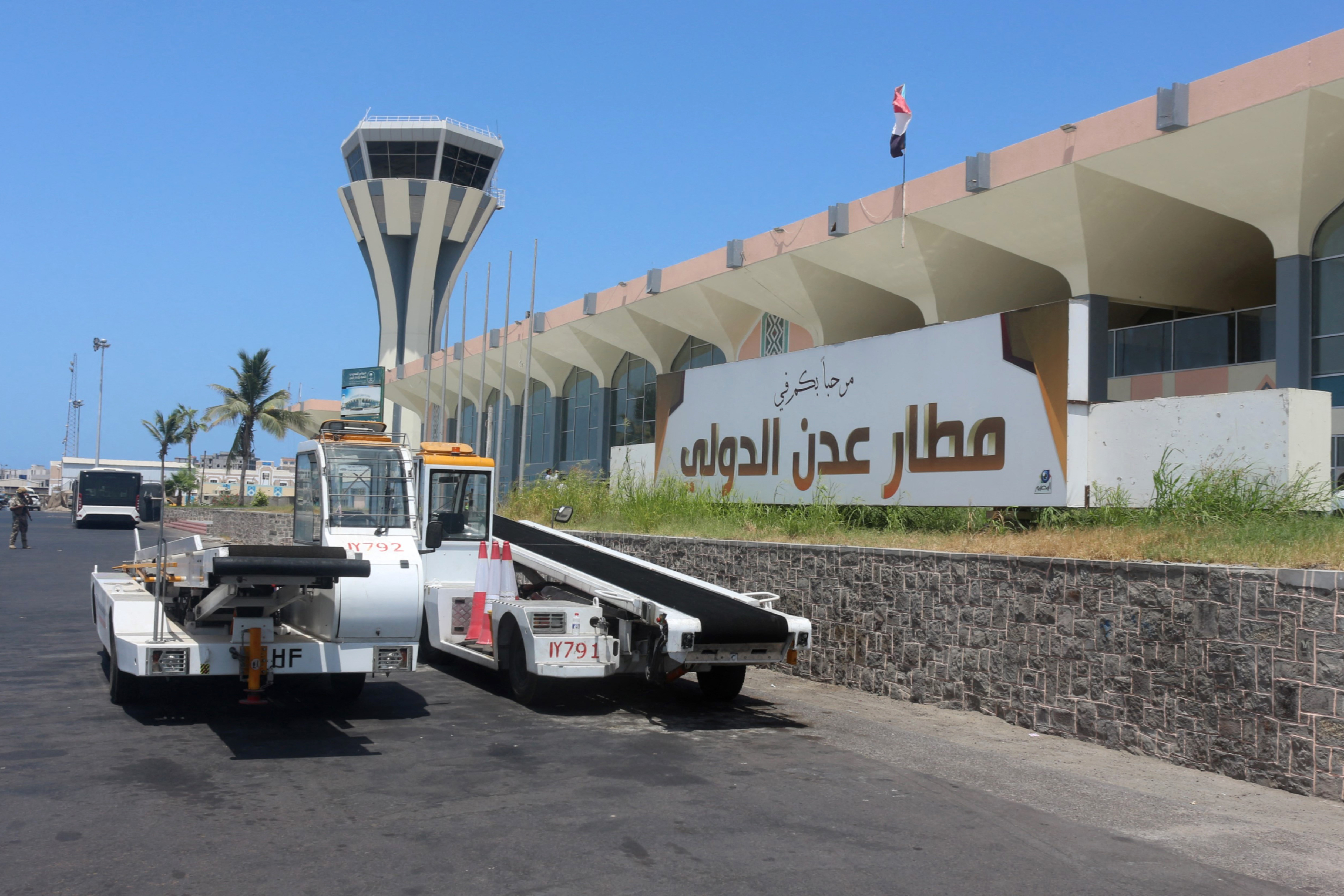 A picture taken on May 10, 2023 shows Aden airport in the Yemeni Red Sea port city which is controlled by the internationally recognised government. Yemen has been shattered by a nearly-decade-long conflict between the Iran-backed Huthi rebels and a Saudi-led coalition in support of the recognised government, claiming hundreds of thousands of lives and plunging the country into a severe humanitarian crisis. (Photo by Saleh Al-OBEIDI / AFP)