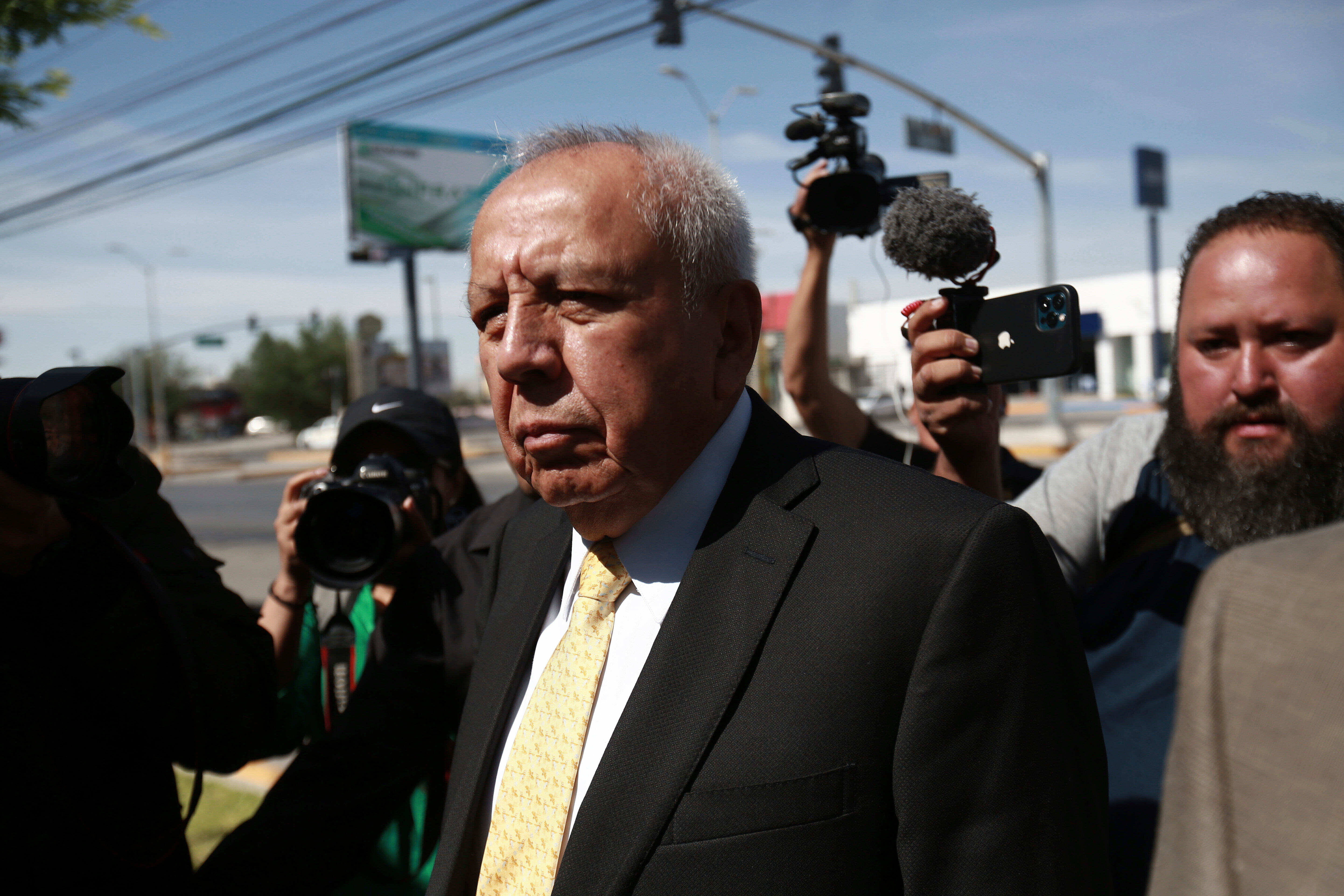 FILE - The head of Mexico's National Migration Institute, Francisco Garduño arrives at court in Ciudad Juárez, Mexico, April 30, 2023. (AP Photo/Christian Chavez, File)