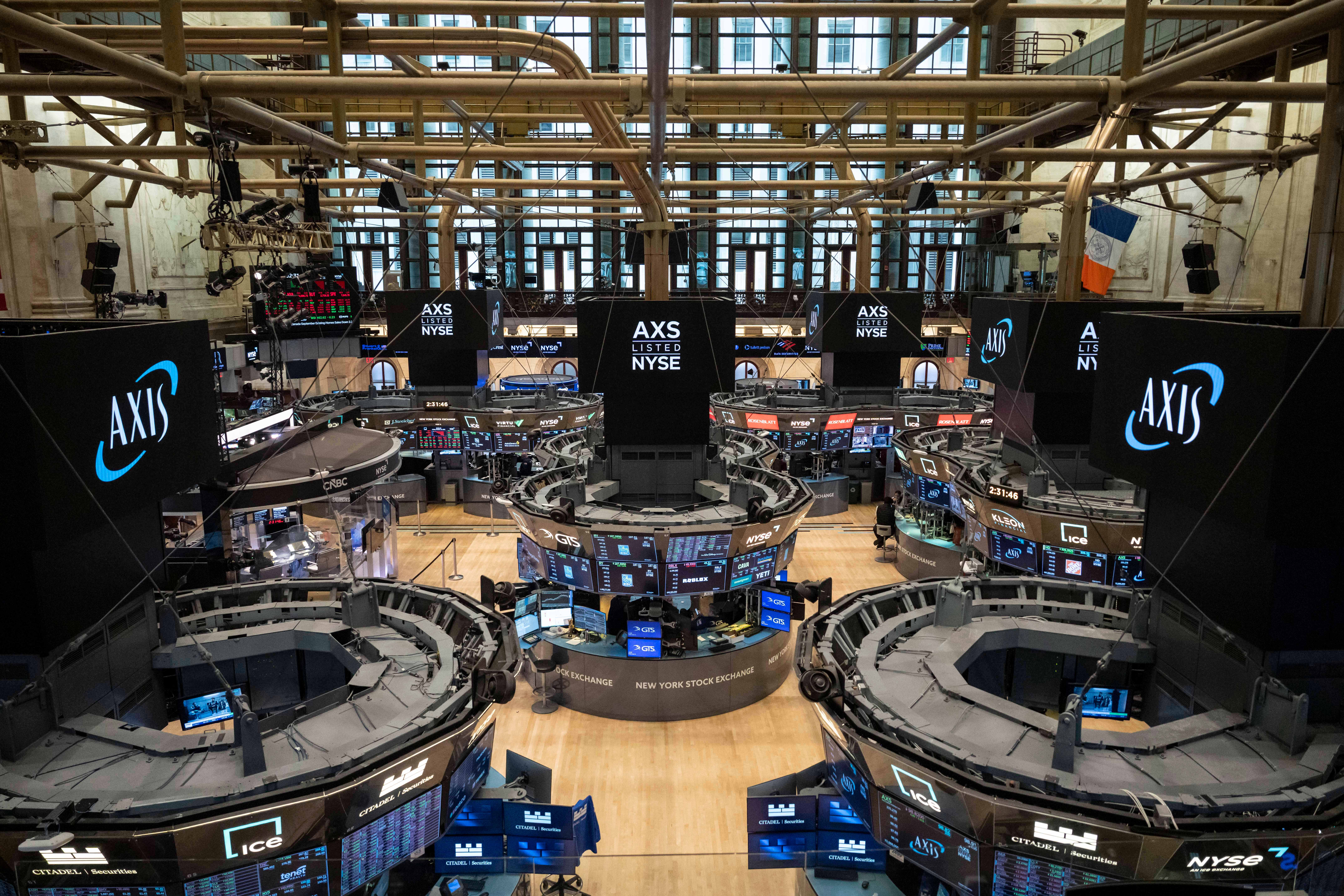 A general view shows the floor of the New York Stock Exchange.