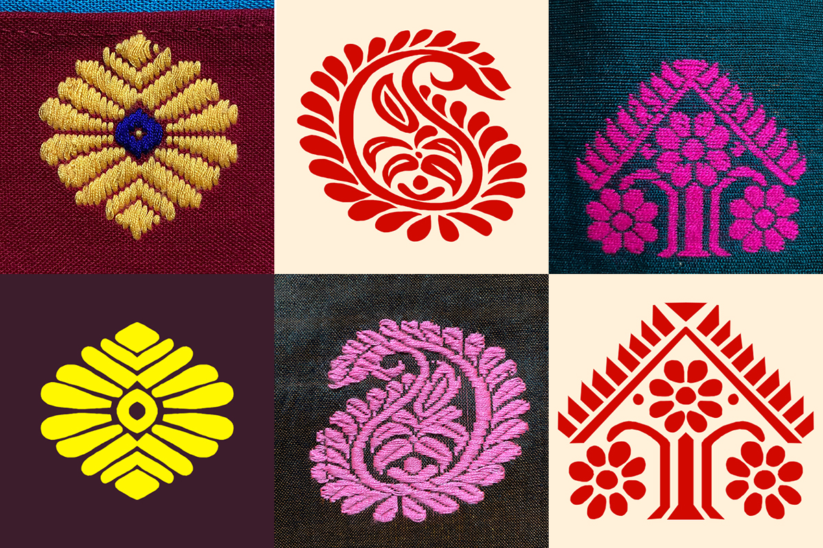 Several classic Indian motifs used by traditional weavers [Courtesy of Bitupan Deka]