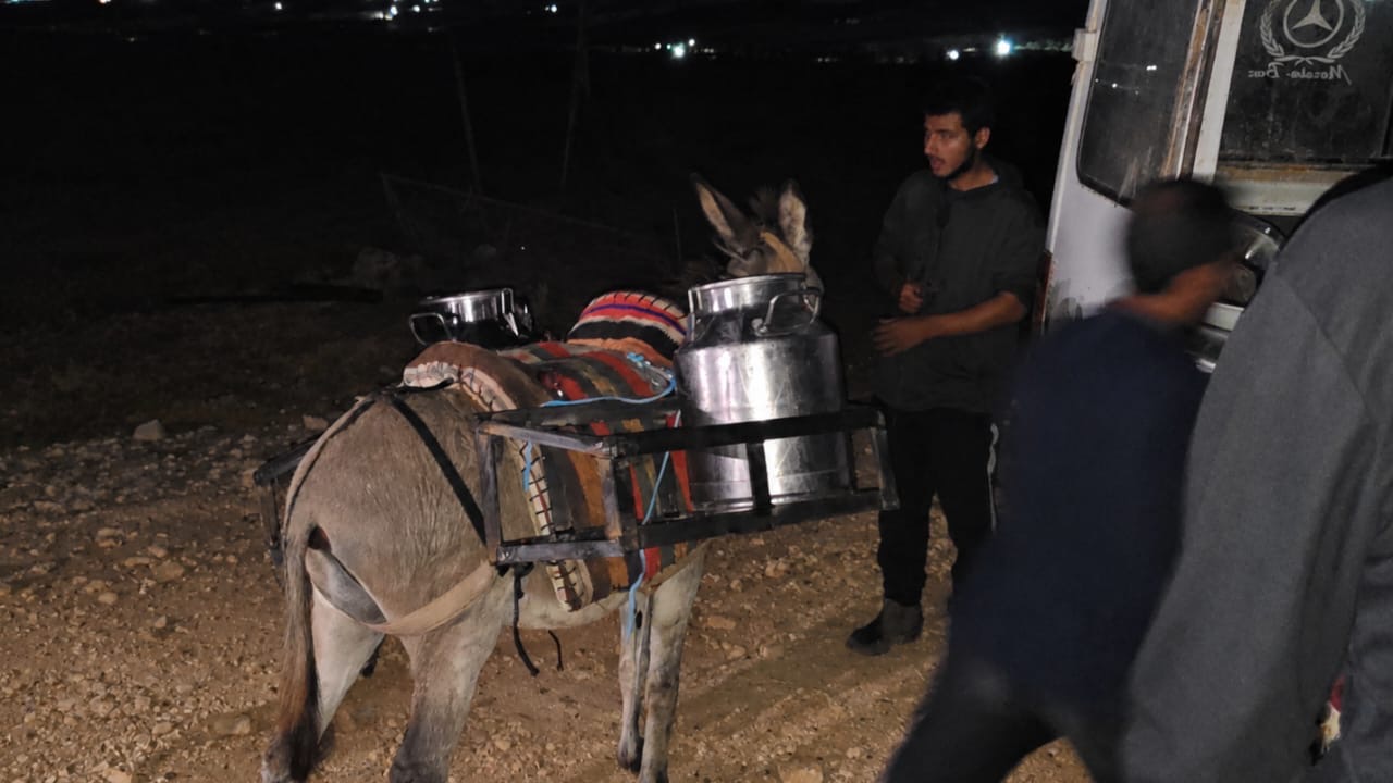 Residents of Ras al-Ahmar were forced to transport milk at night on donkeys, away from the eyes of soldiers and settlers.