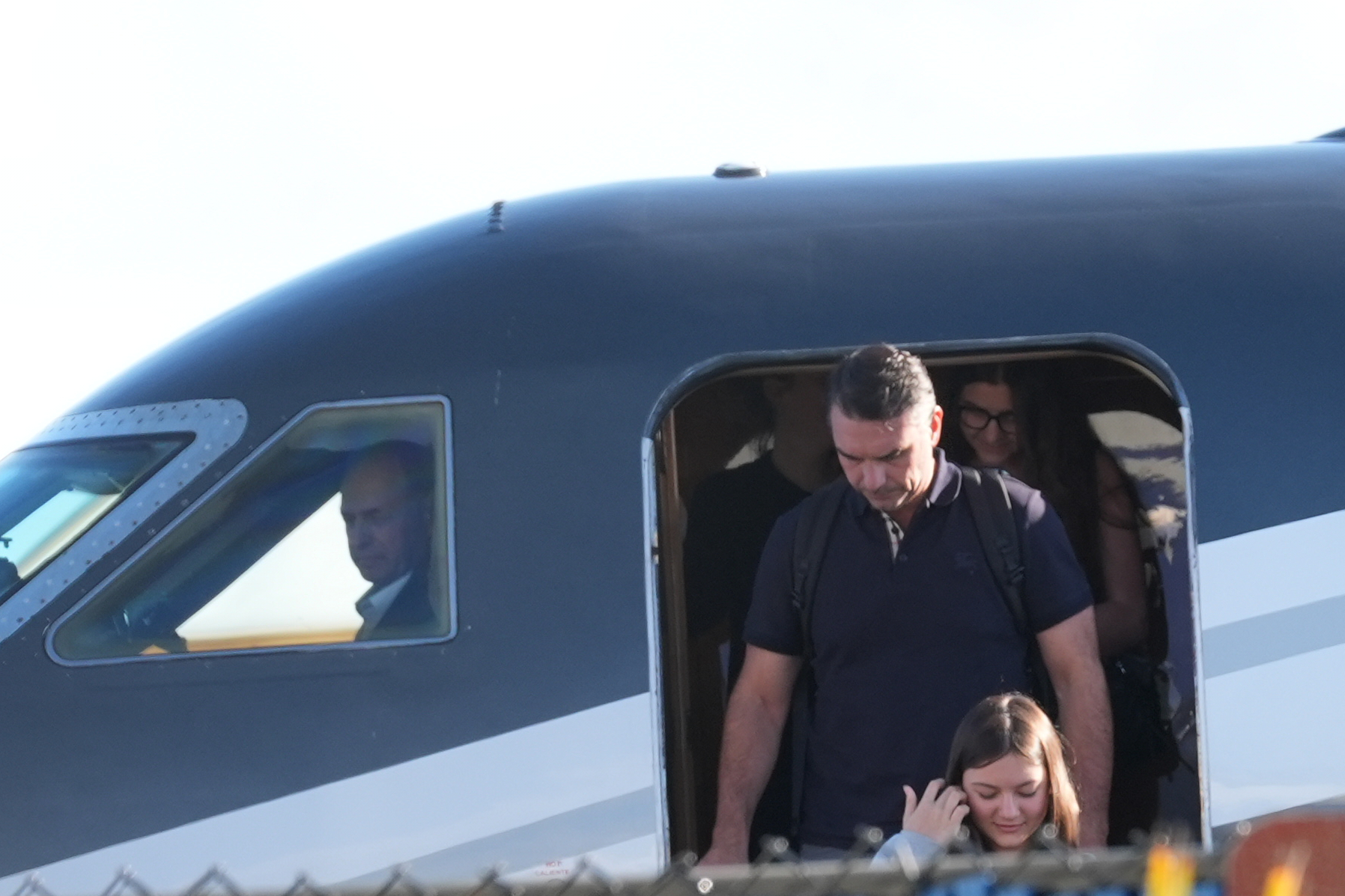 Flávio Bolsonaro arrives at Miami-Opa Locka Executive Airport on Wednesday, Oct. 28, 2026, in Opa-locka, Fla. (AP Photo/Marta Lavandier)