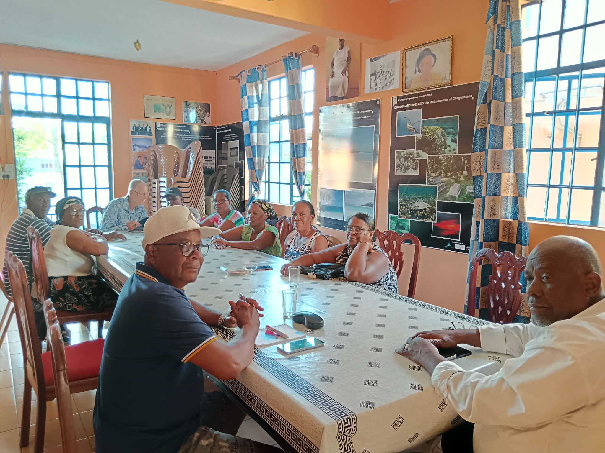 Members of the Chagos Refugees Group, all born on the Chagos Archipelago, in Pointe aux Sables, Mauritius.
