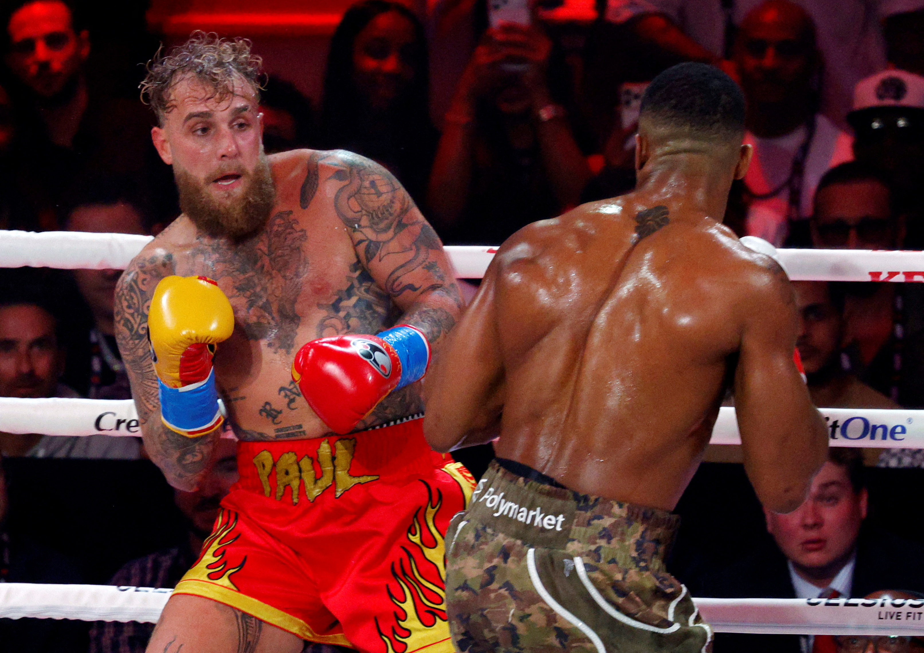 FILE PHOTO: Boxing - Jake Paul v Anthony Joshua - Kaseya Center, Miami, Florida, U.S. - December 19, 2025 Jake Paul in action against Anthony Joshua REUTERS/Marco Bello/File Photo
