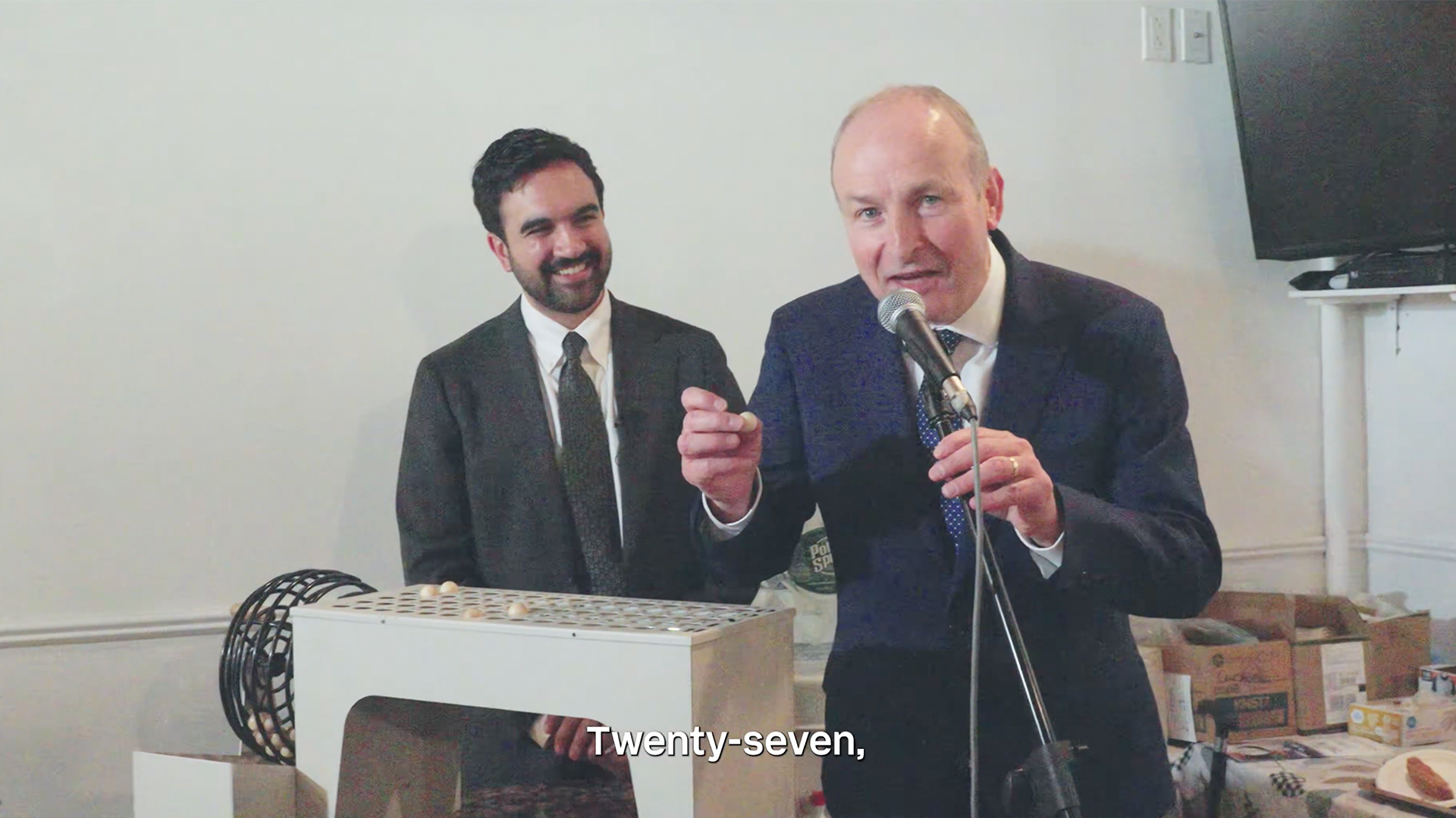 Mamdani, Irish PM play bingo in New York on September 23, 2026.